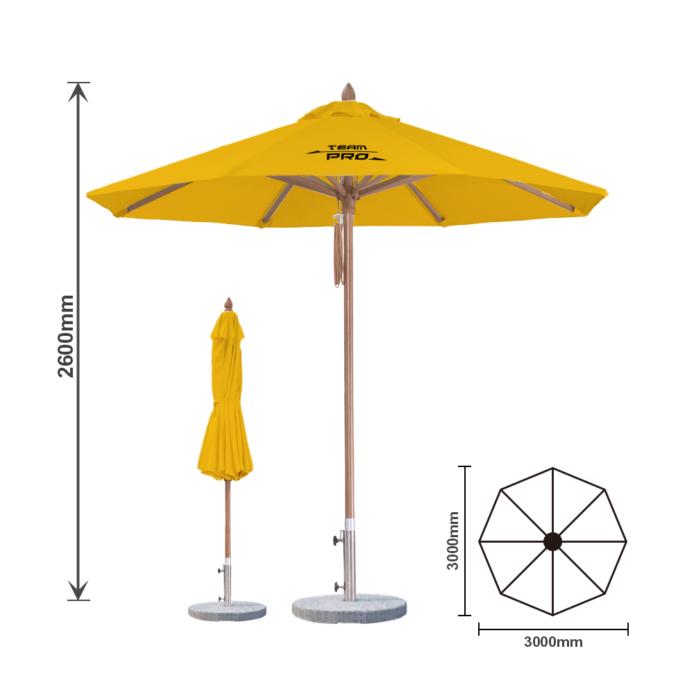 3x3m Wind-resistant Octagon Stock Colour Outdoor Umbrella - Image 2