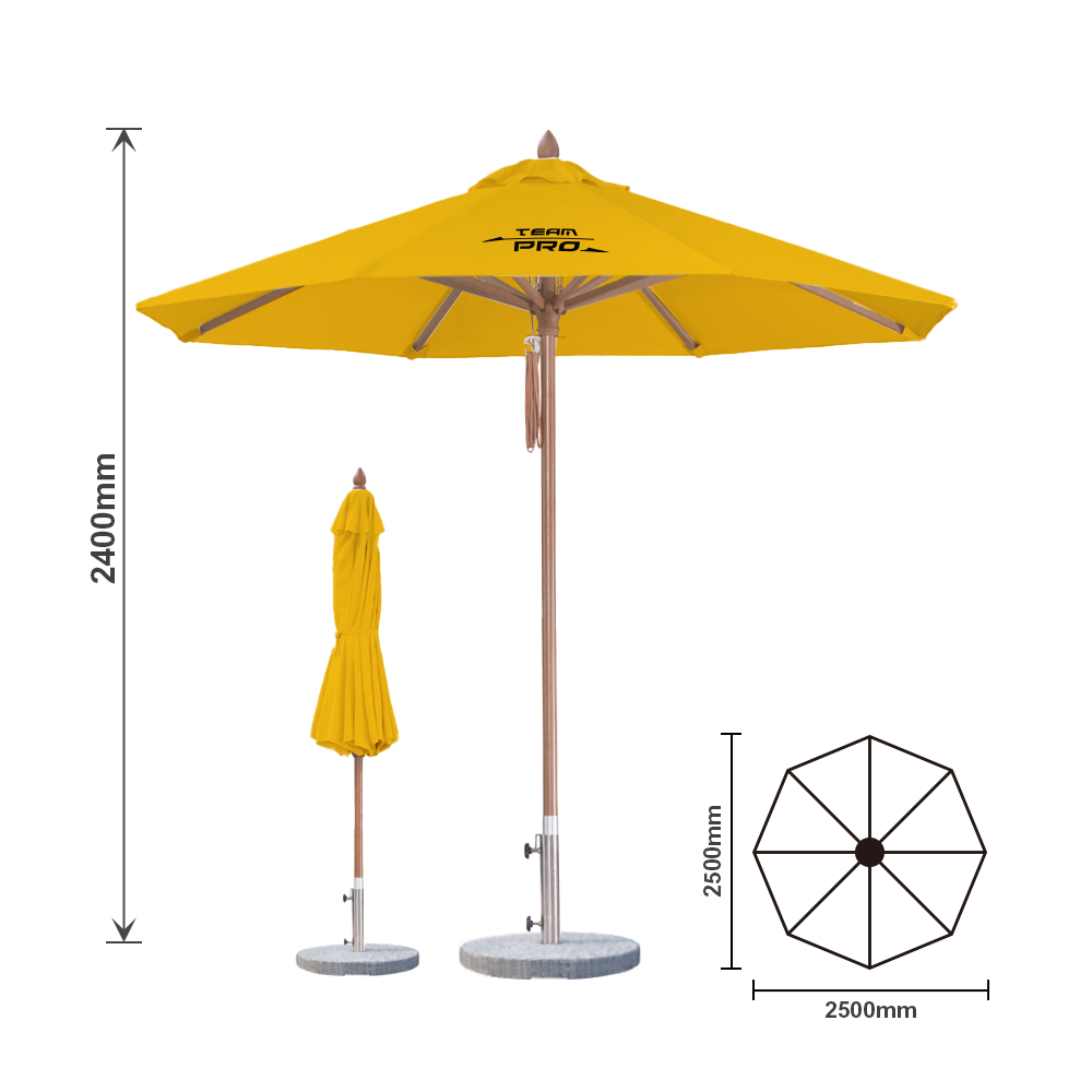 2.5x2.5m Wind-resistant Octagon Stock Colour Outdoor Umbrella - Image 2