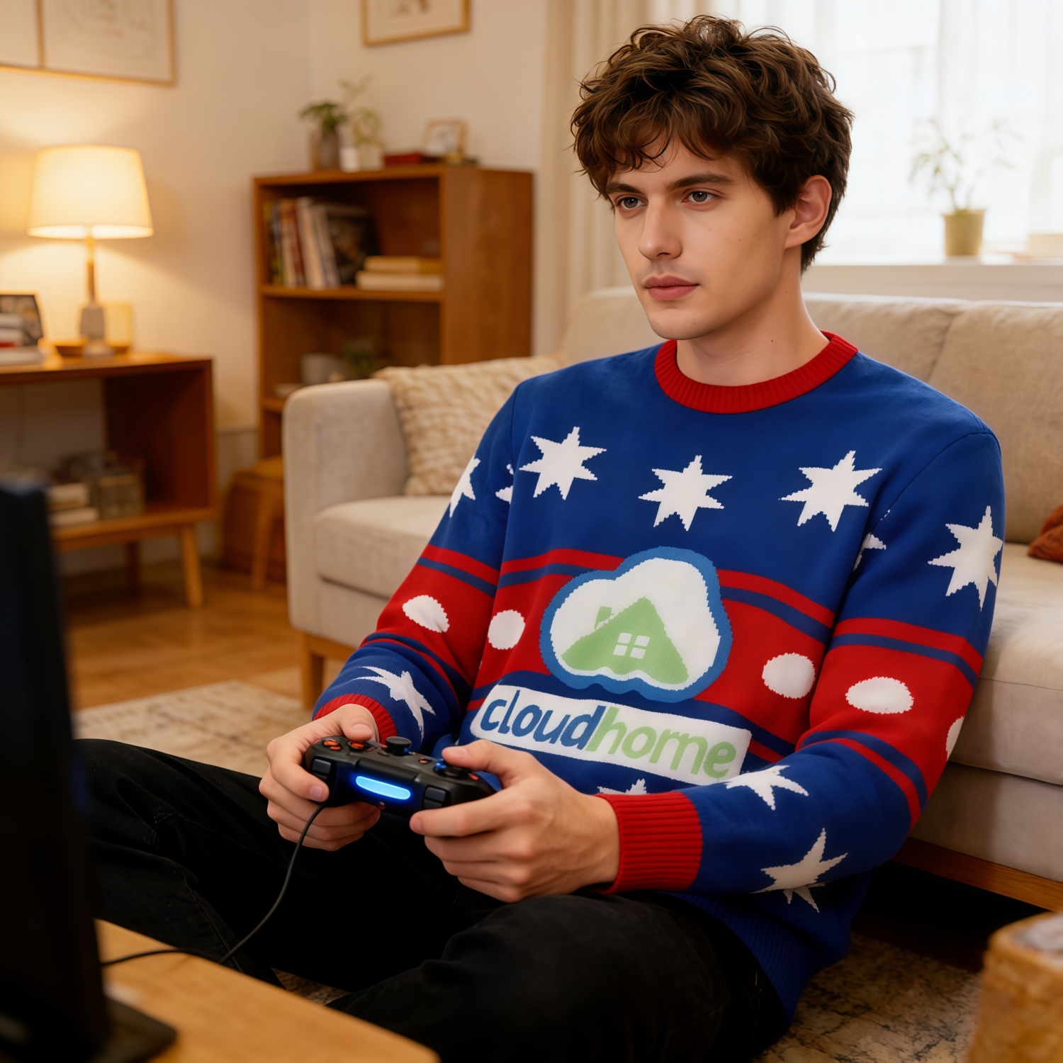 Unisex Winter Acrylic Jacquard Sweater - Image 2