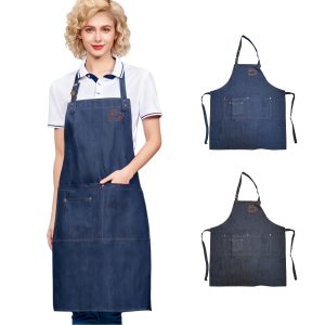 Poly-Cotton Denim Full Bib Apron With Neck Strap