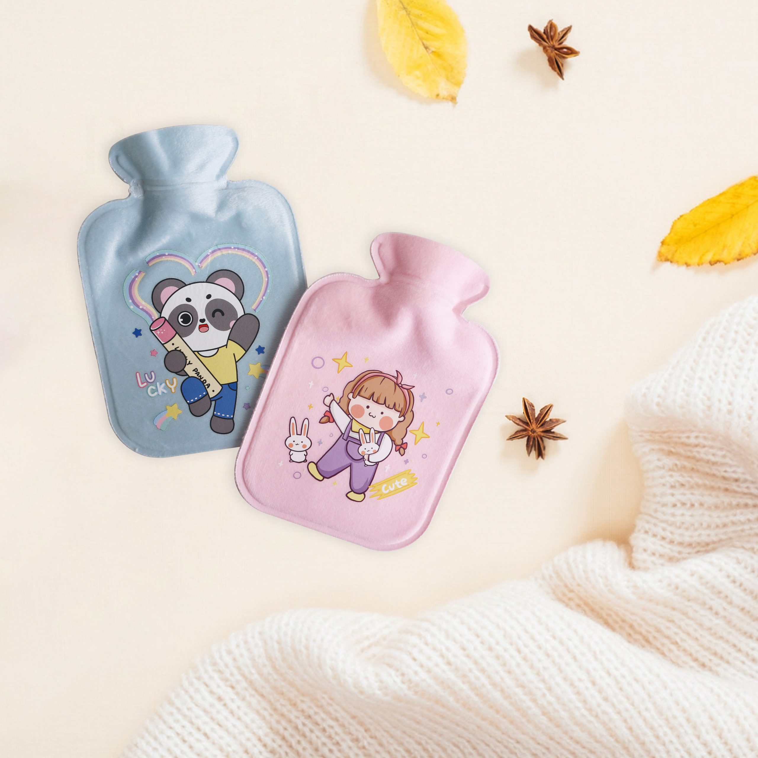 Hot Water Bottle with Plush Cover - Image 14