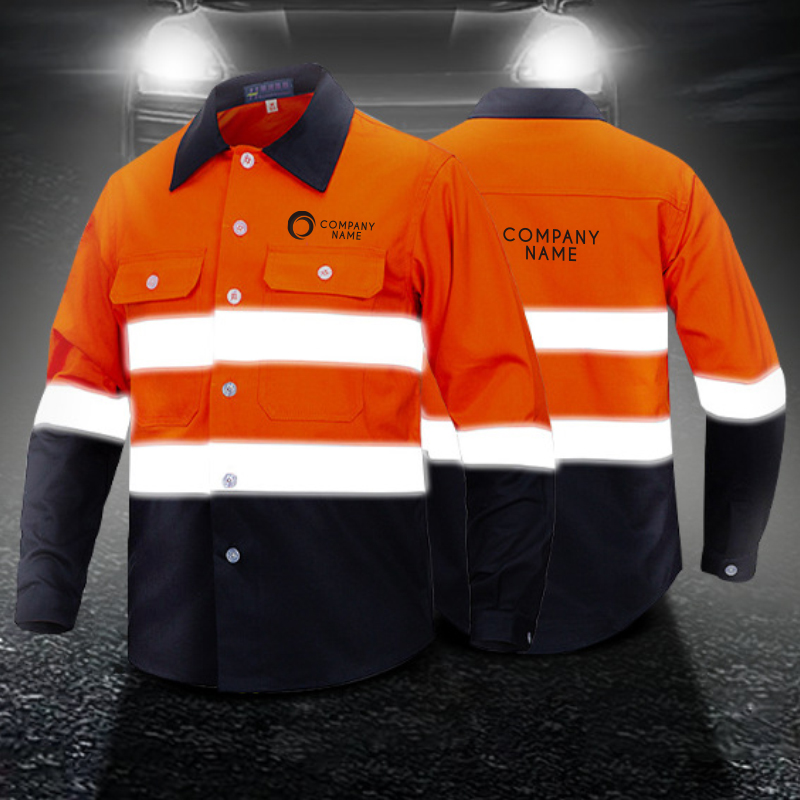 Unisex Cotton Hi-Vis Reflective L/S Shirt - Image 3