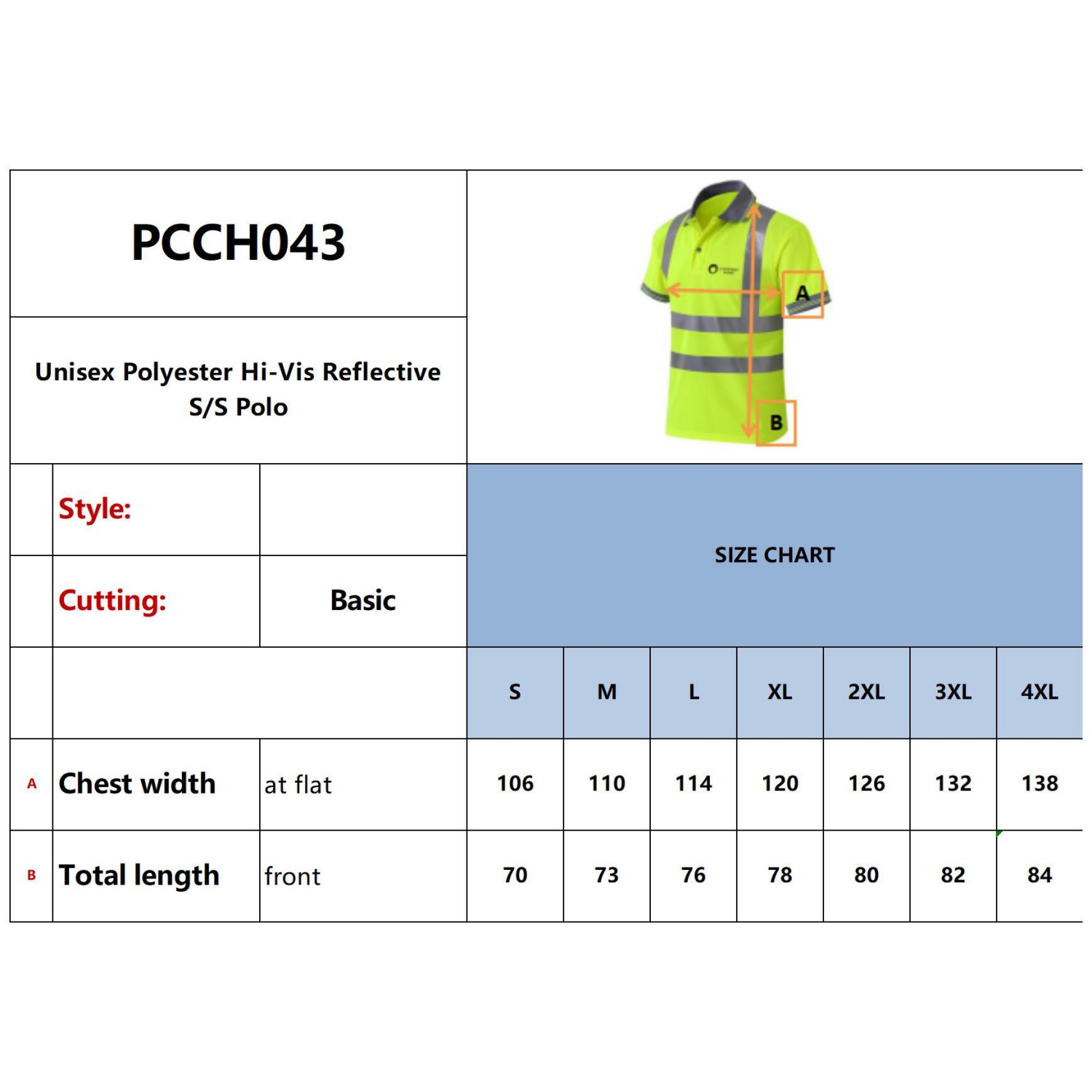 Unisex Polyester Hi-Vis Reflective S/S Polo - Image 10