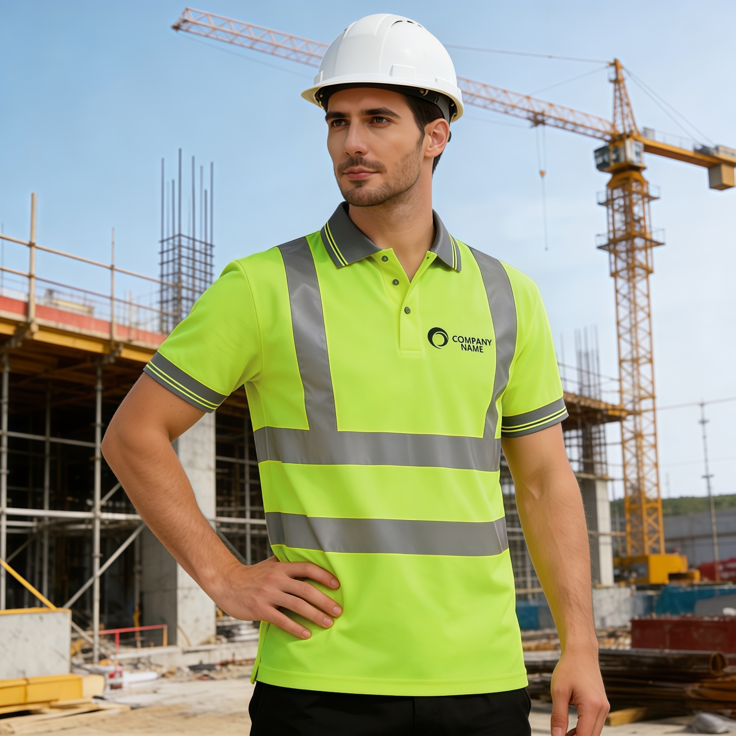 Unisex Polyester Hi-Vis Reflective S/S Polo - Image 2