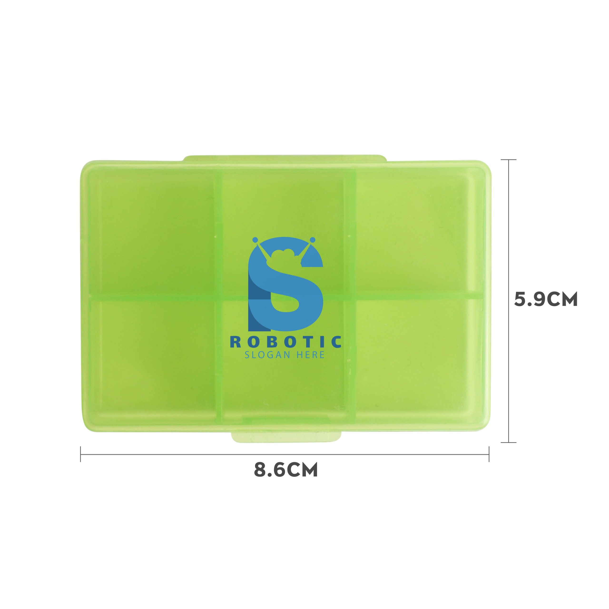 Square Six Compartment Pill Box - Image 5