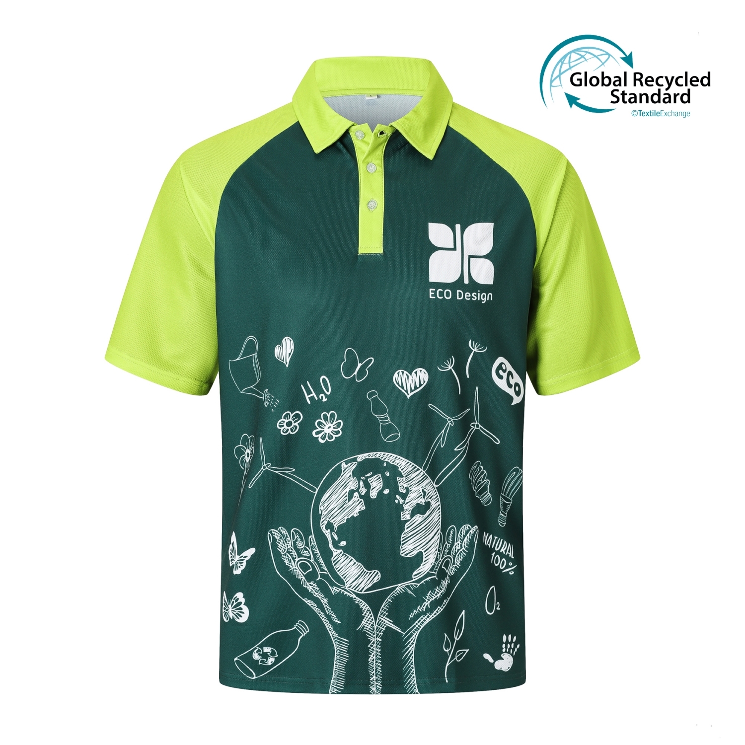Unisex Adults RPET Sublimated Raglan POLO - Image 3