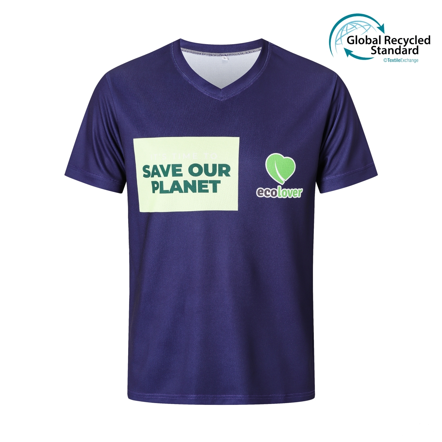 Unisex Adults RPET Sublimated V-collar Tee Shirt - Image 3