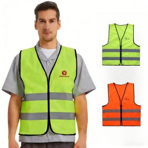 Unisex Adults Classic Hi-Vis Vest with Horizontal Reflective Tape