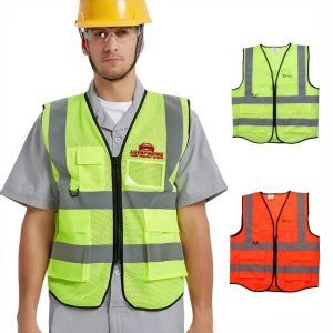 Unisex Adults Hi-Vis Vest With Reflective Tapes and Functional Pockets