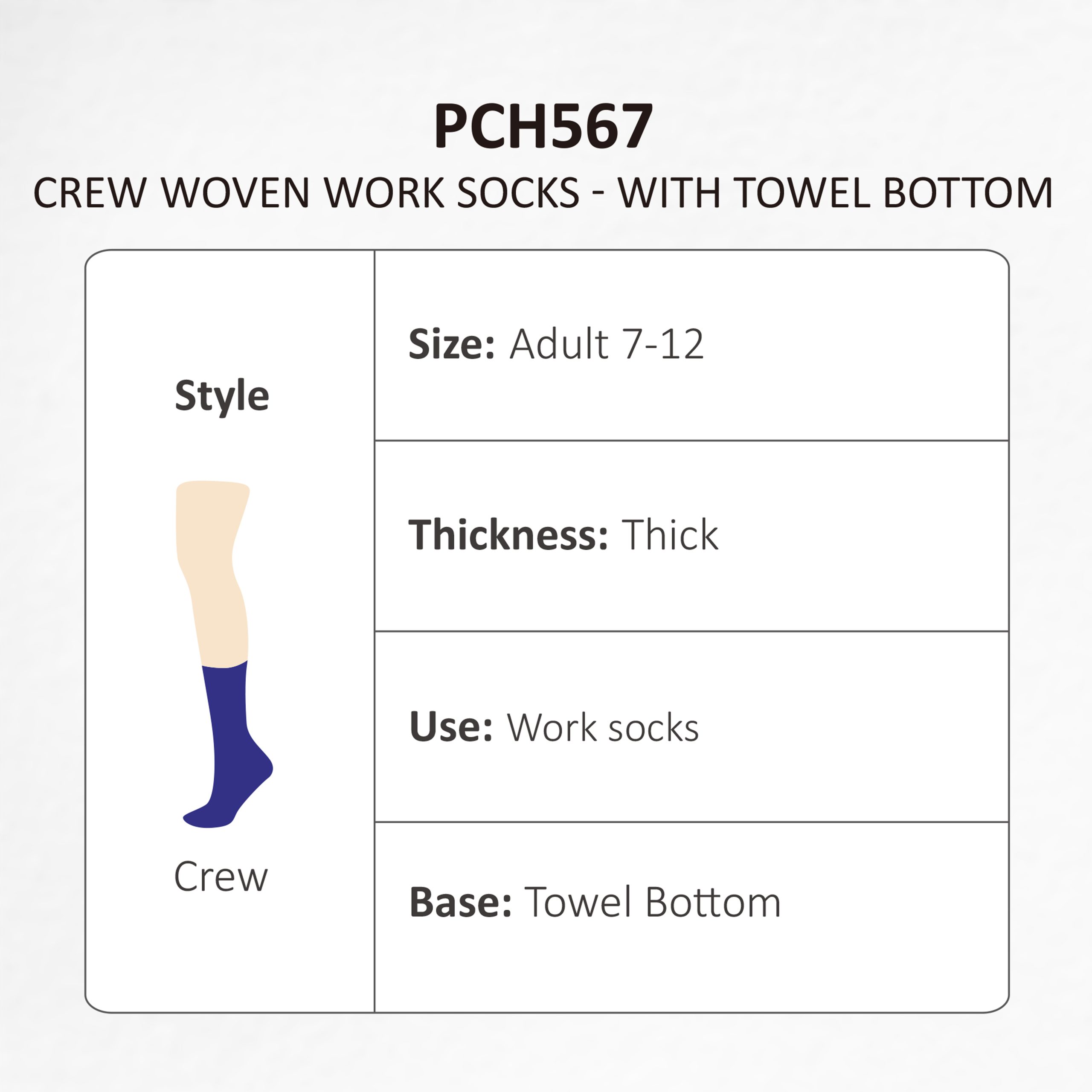 Crew Woven Work Socks - With Towel Bottom - Image 10