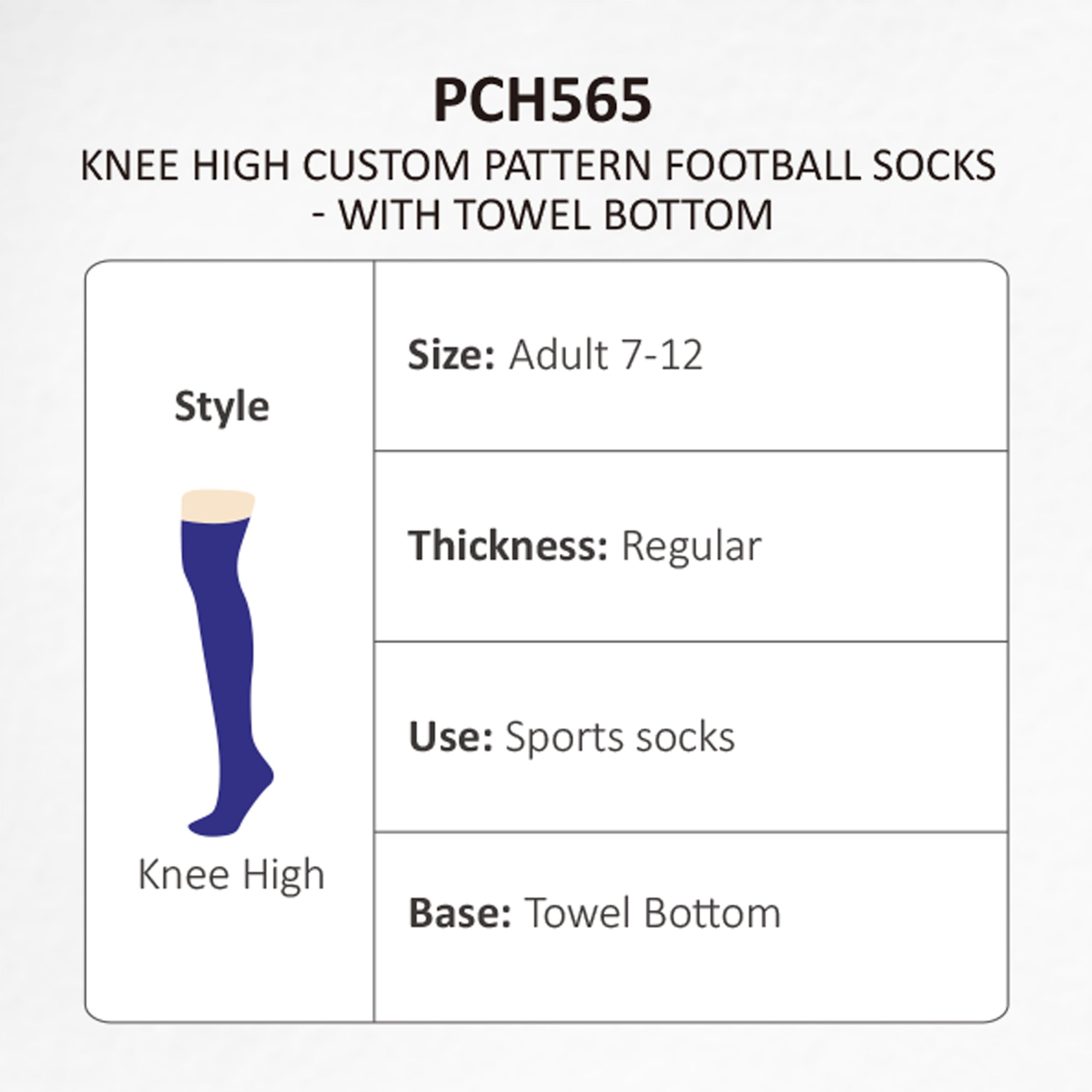 Knee High Custom Pattern Football Socks - With Towel Bottom - Image 12