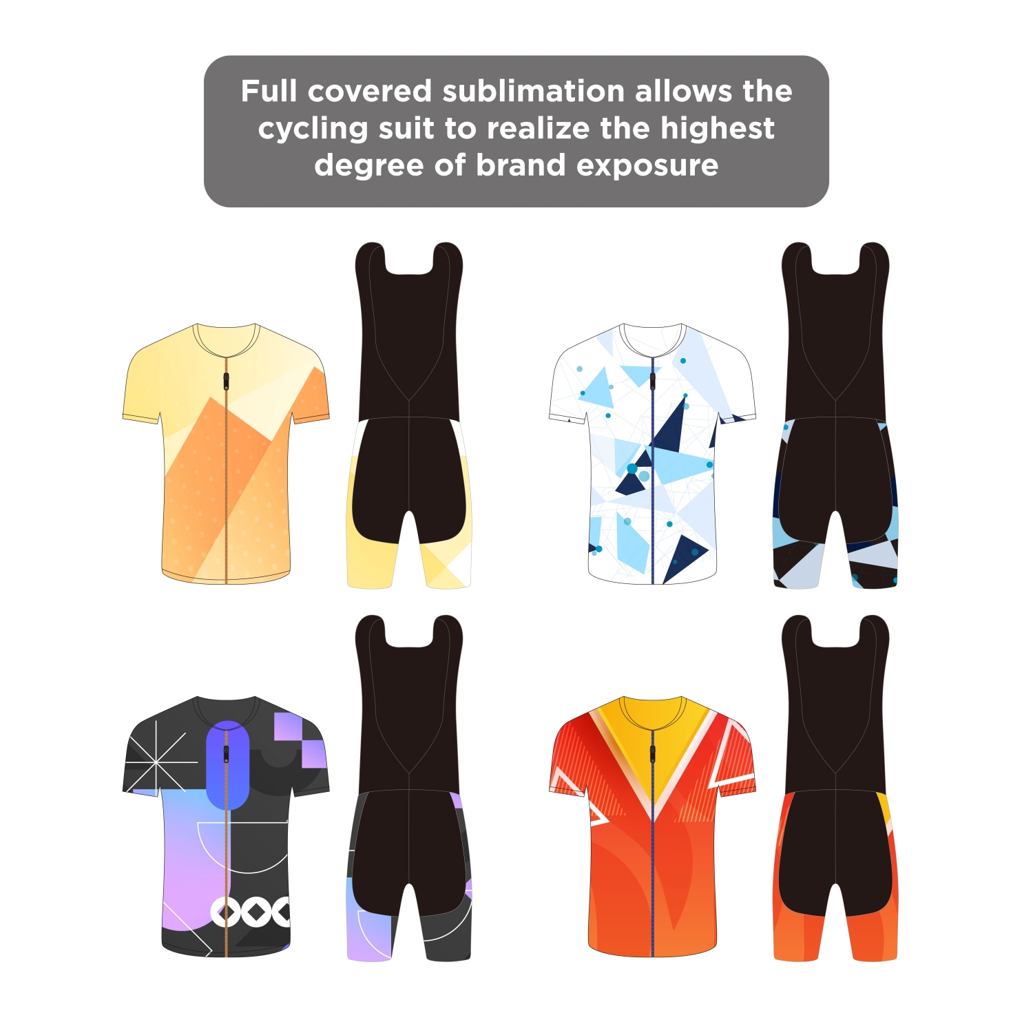 Unisex Sublimated Stand Collar Raglan Short Sleeves Cycling Jersey - Image 8