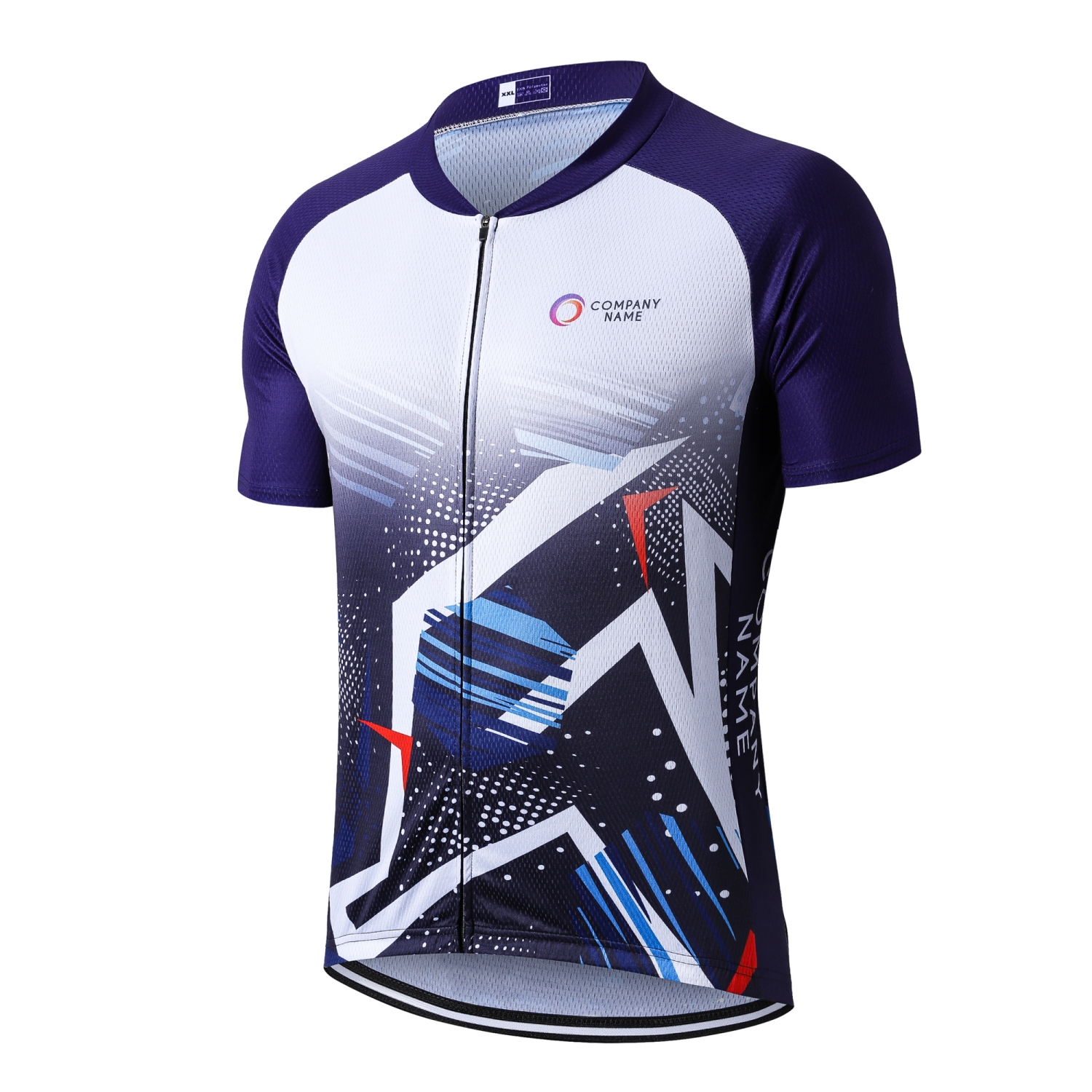 Unisex Sublimated Stand Collar Raglan Short Sleeves Cycling Jersey - Image 3