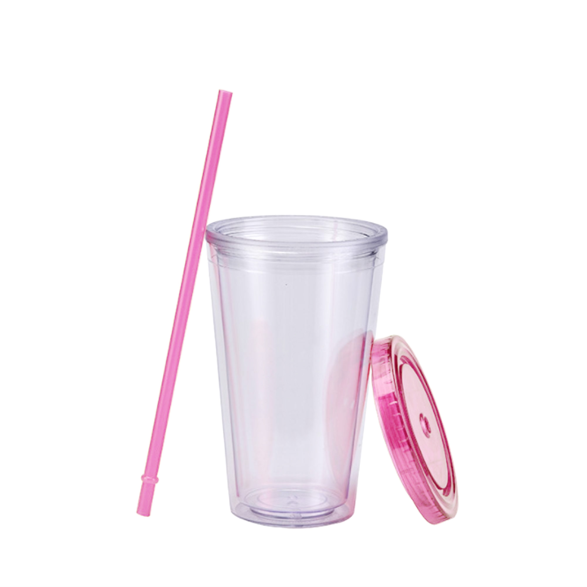 16oz Plastic Cups with Lids & Straws - Image 9