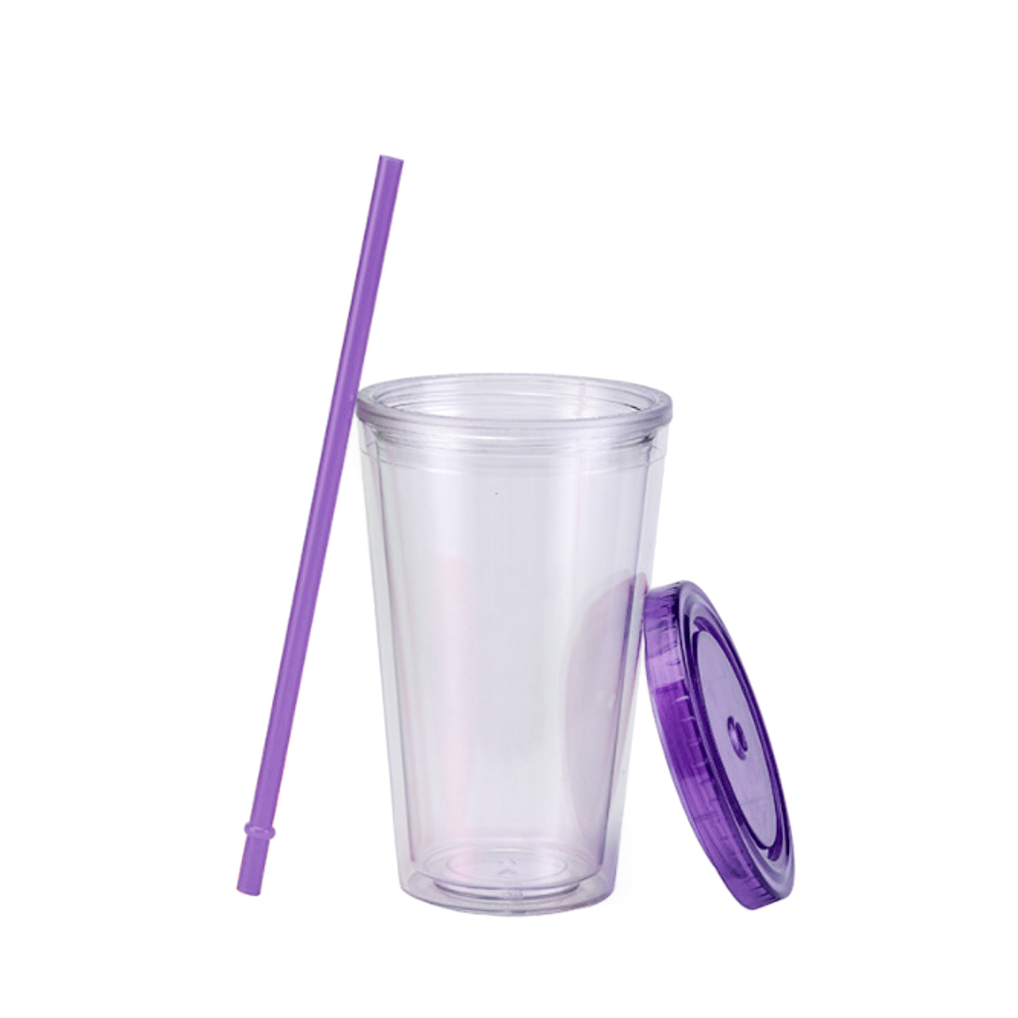 16oz Plastic Cups with Lids & Straws - Image 11