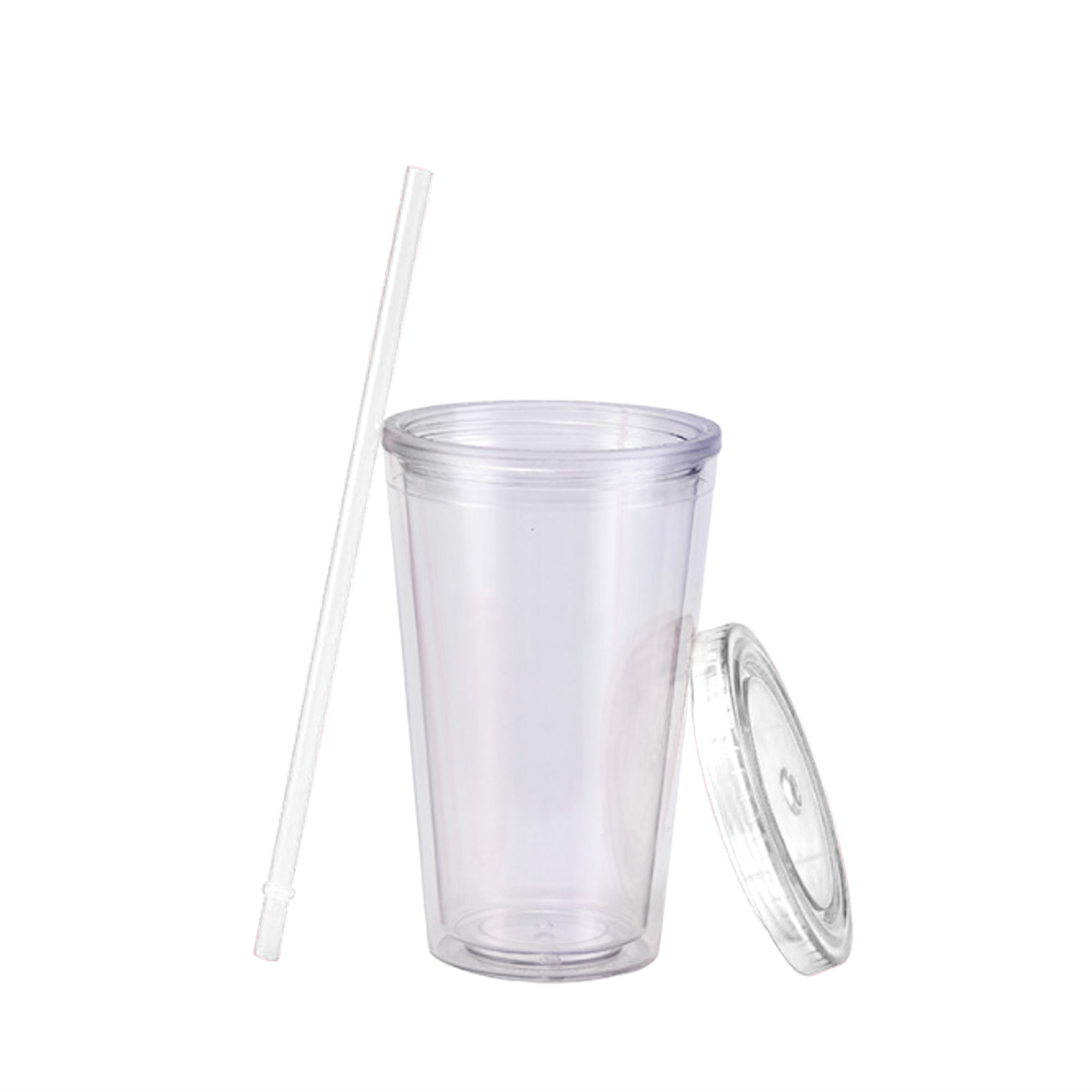 16oz Plastic Cups with Lids & Straws - Image 3