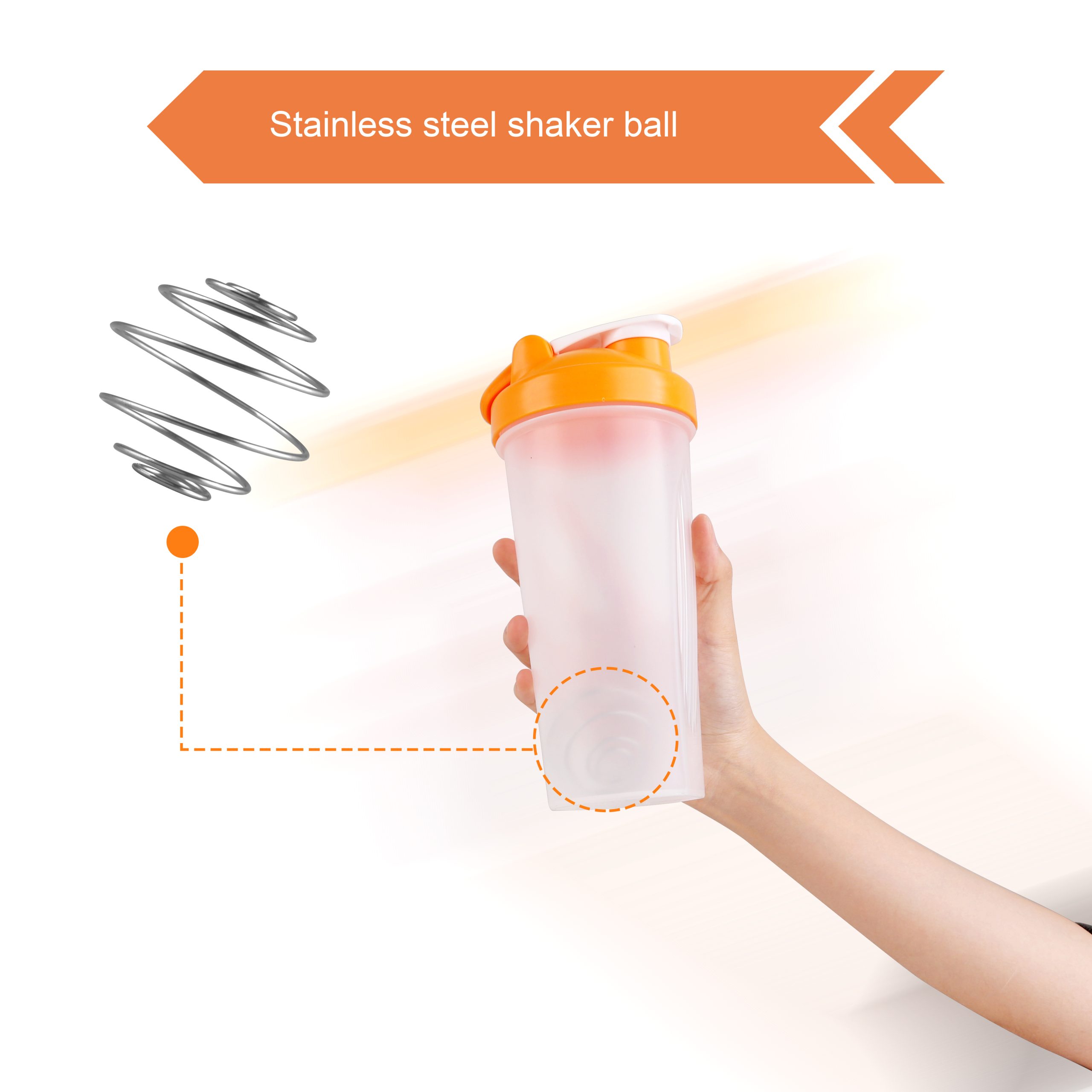 BPA Free Fitness Shaker Bottle with Loop 600ml - Image 7
