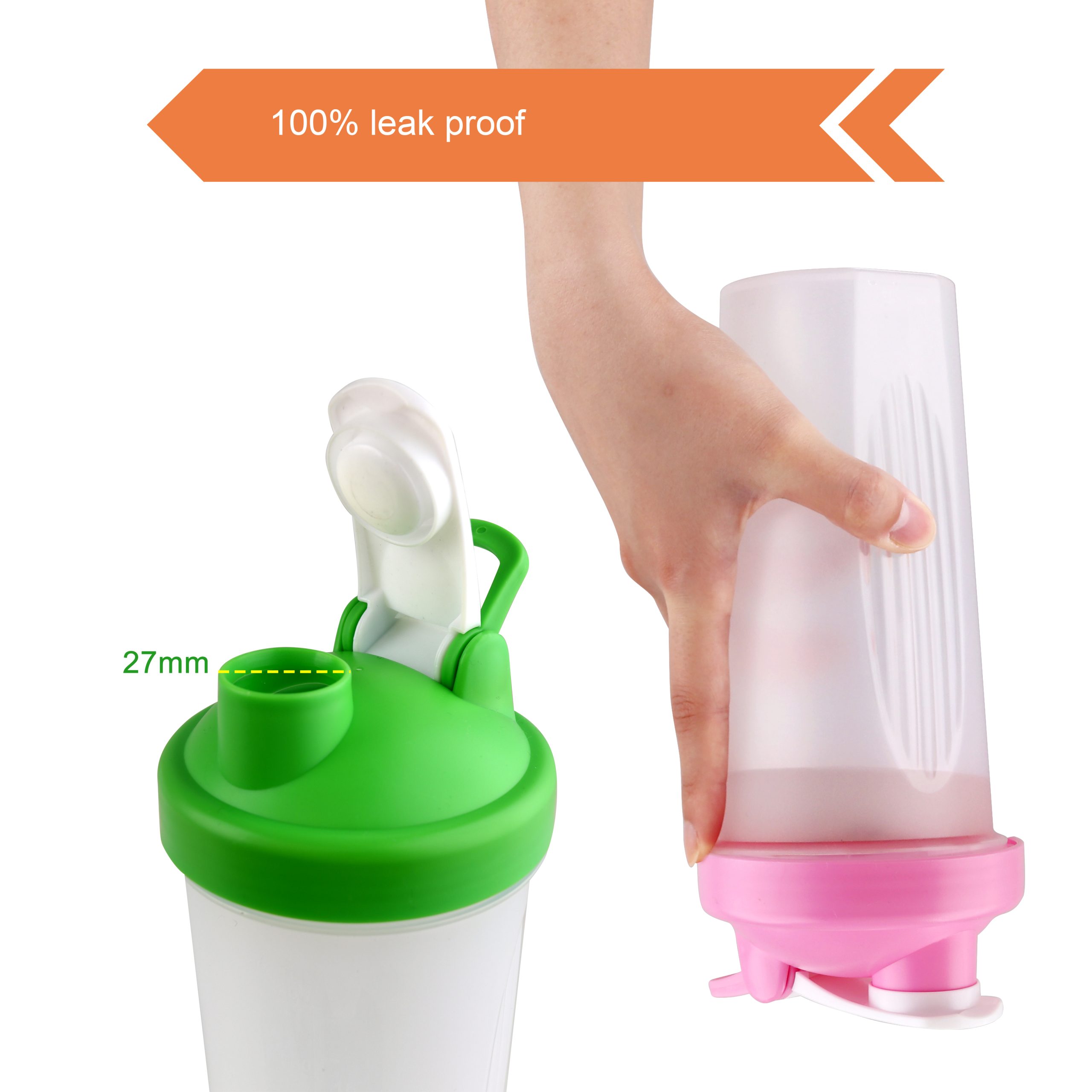 BPA Free Fitness Shaker Bottle with Loop 600ml - Image 8