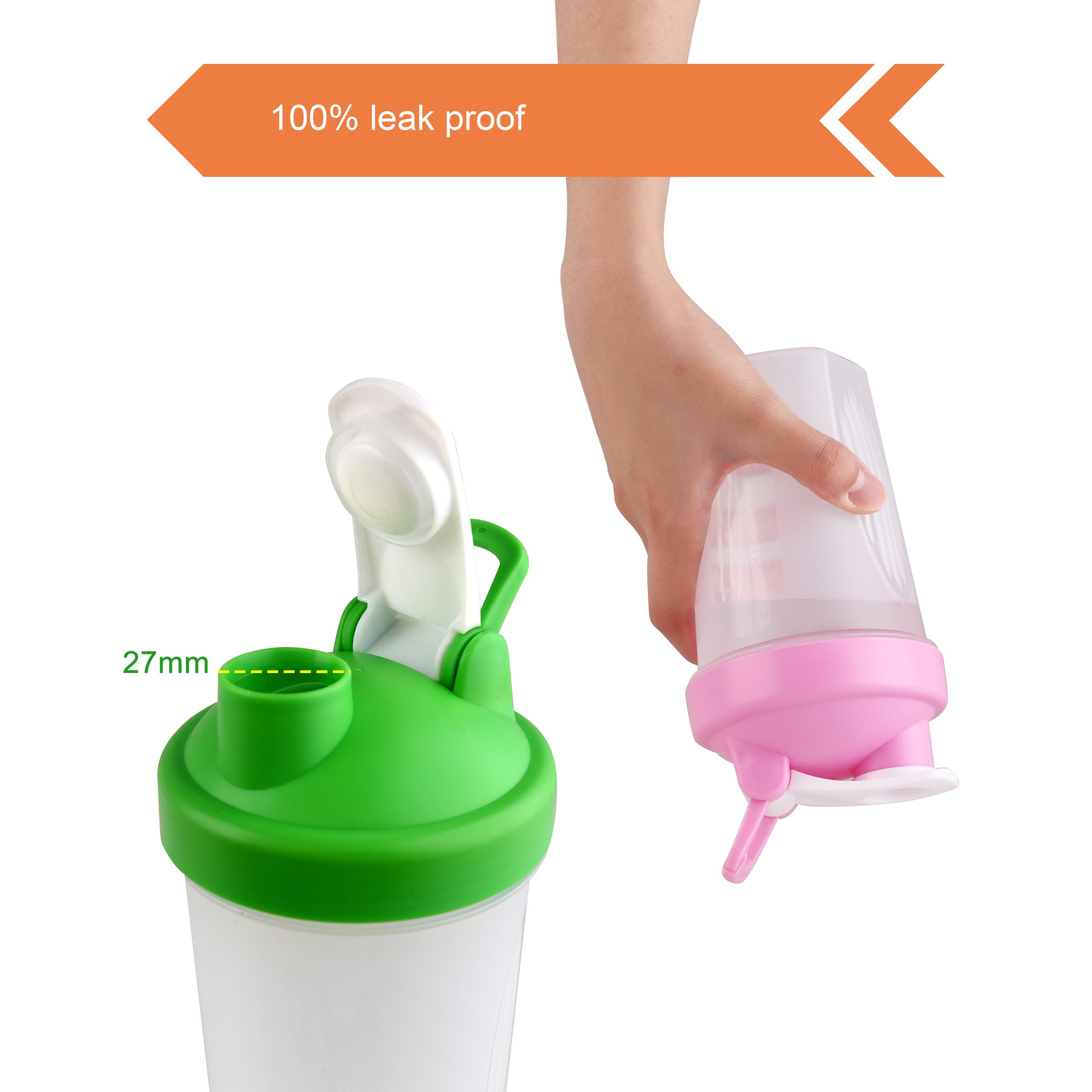 BPA Free Fitness Shaker Bottle with Loop 400ml - Image 10