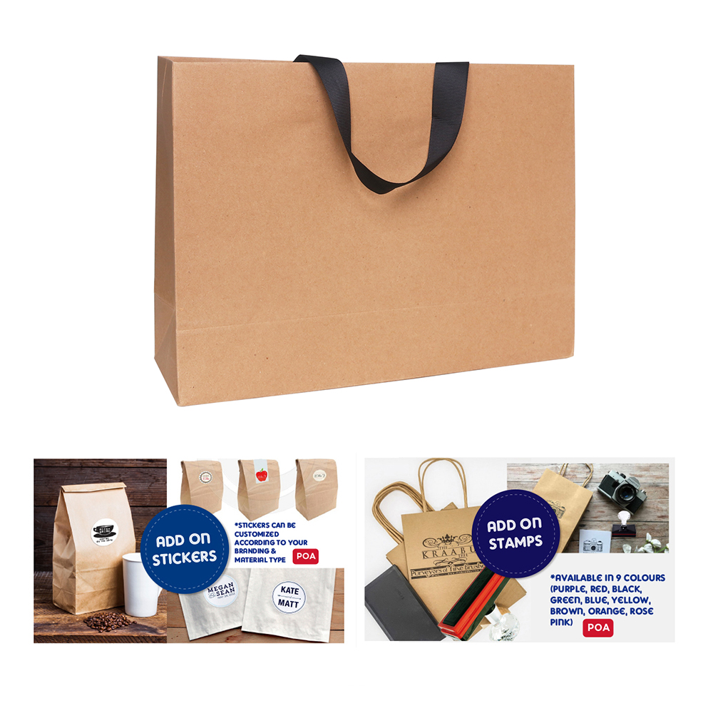 Large Paper Bag with Flat Handle(380 x 270 x 120mm) - Image 6