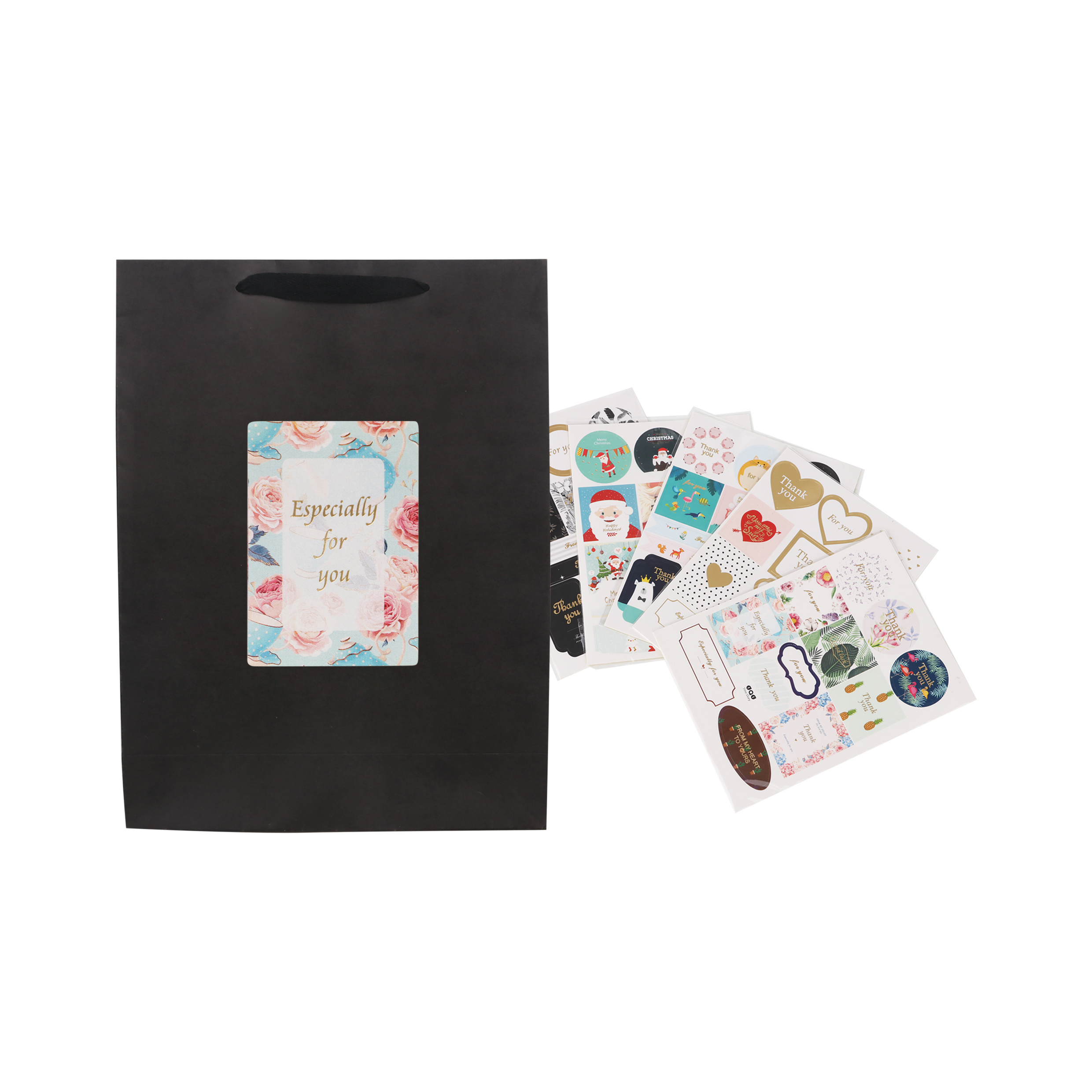 Large Vertical Paper Bag with Fabric Flat Handle(300 x 400 x 110mm) - Image 6