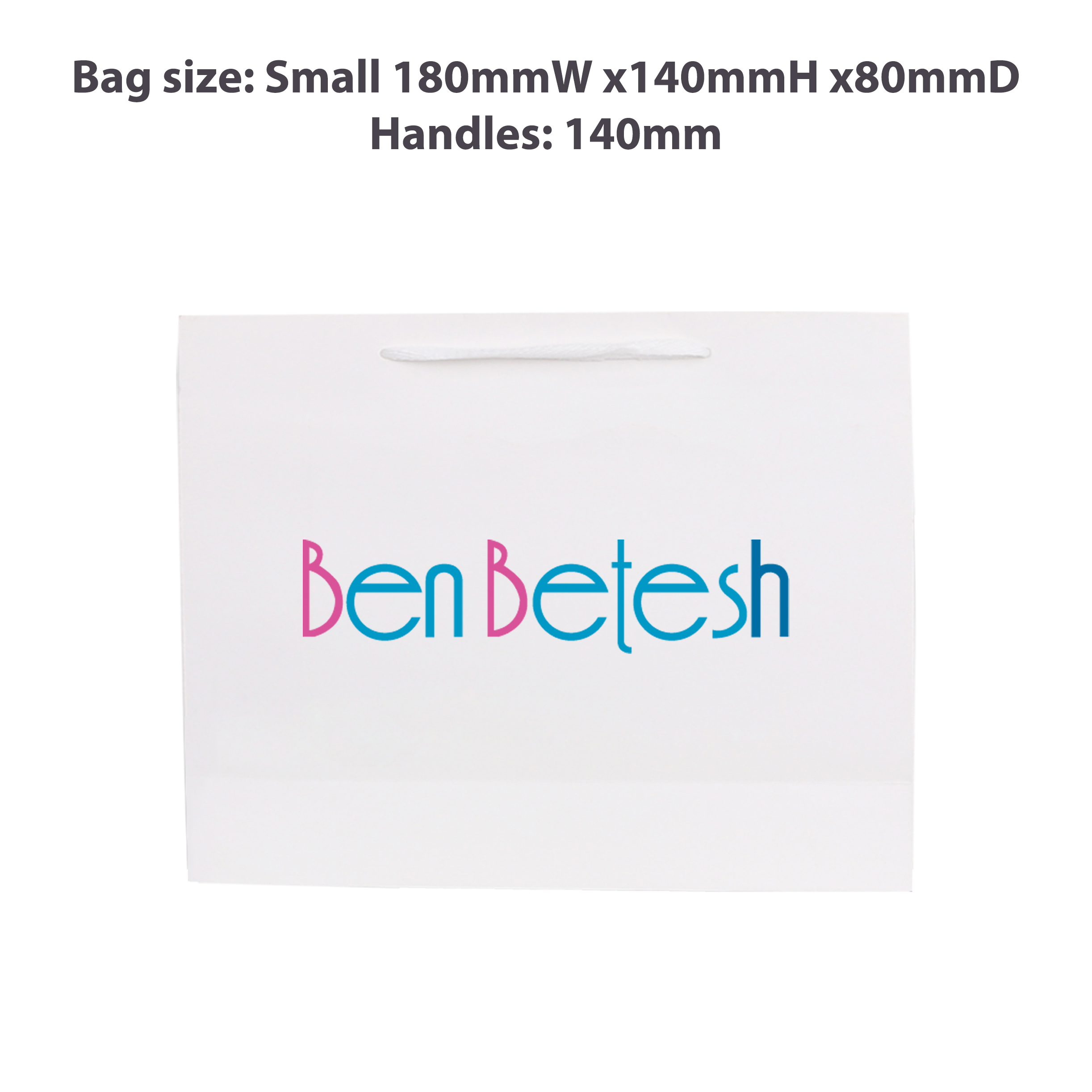 Small Crosswise Paper Bag with Rope Handle(180 x 140 x 80mm) - Image 3