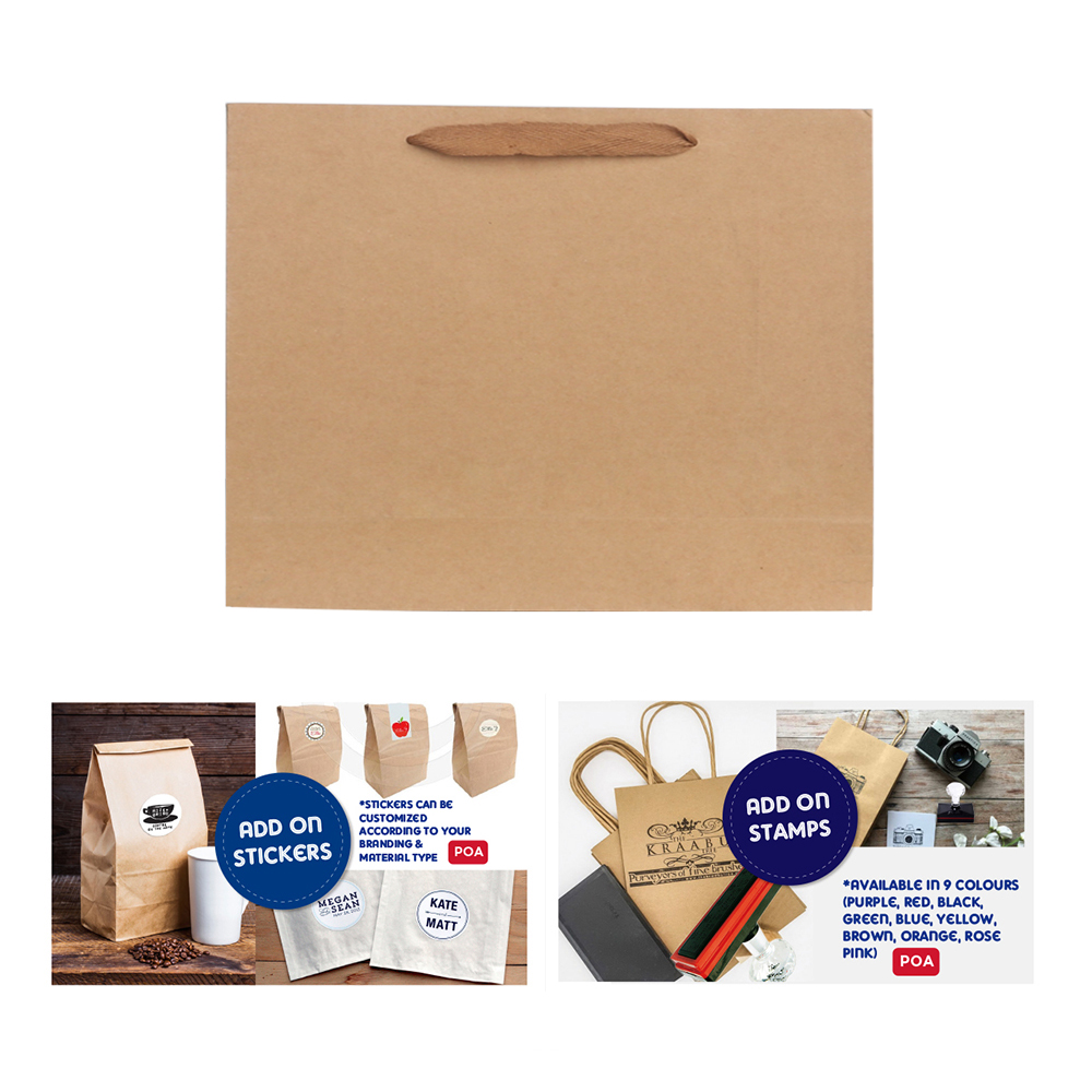Medium Crosswise Paper Bag with Fabric Flat Handle(270 x 200 x 80mm) - Image 7