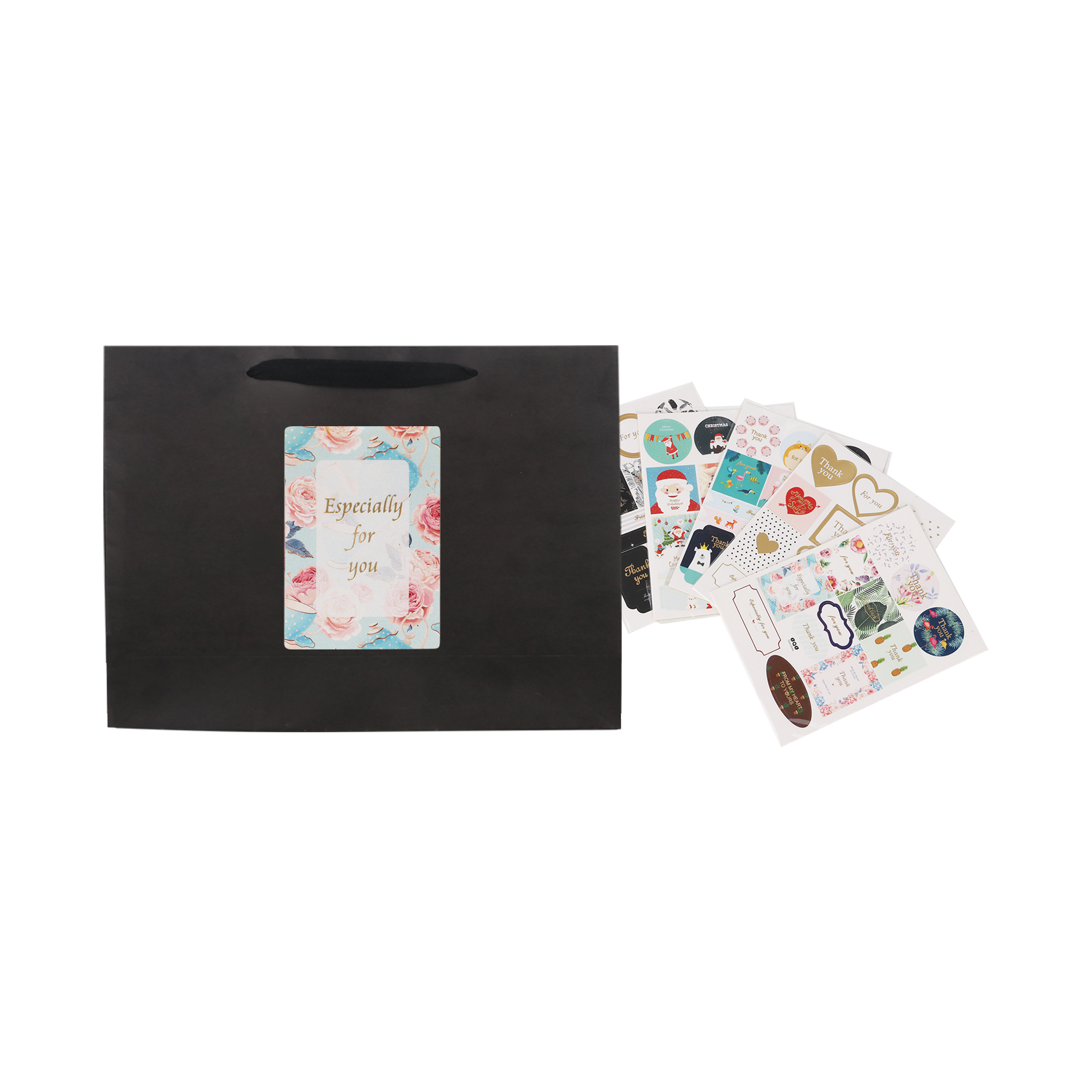 Medium Crosswise Paper Bag with Fabric Flat Handle(270 x 200 x 80mm) - Image 6
