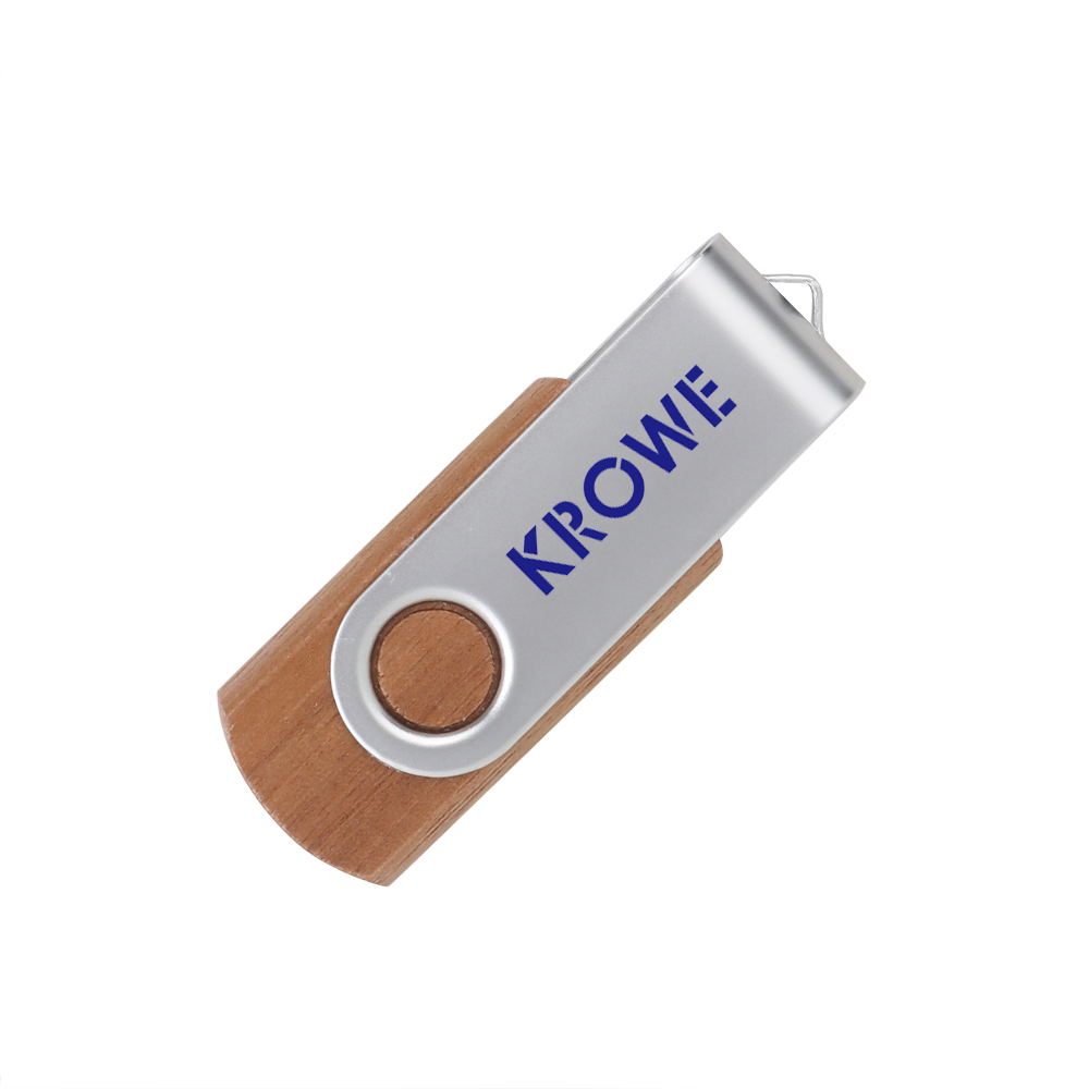 Metal Swivel Wooden Flash Drive - Image 7