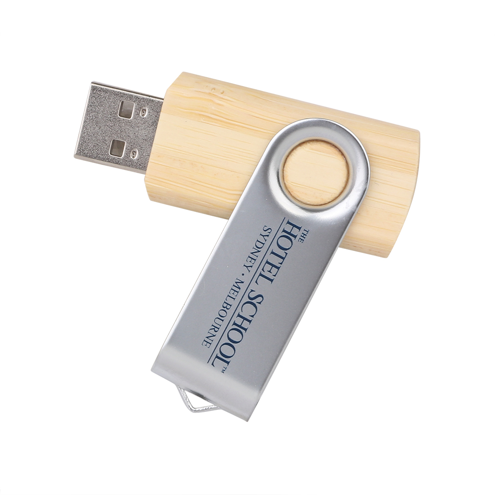 Metal Swivel Wooden Flash Drive - Image 4