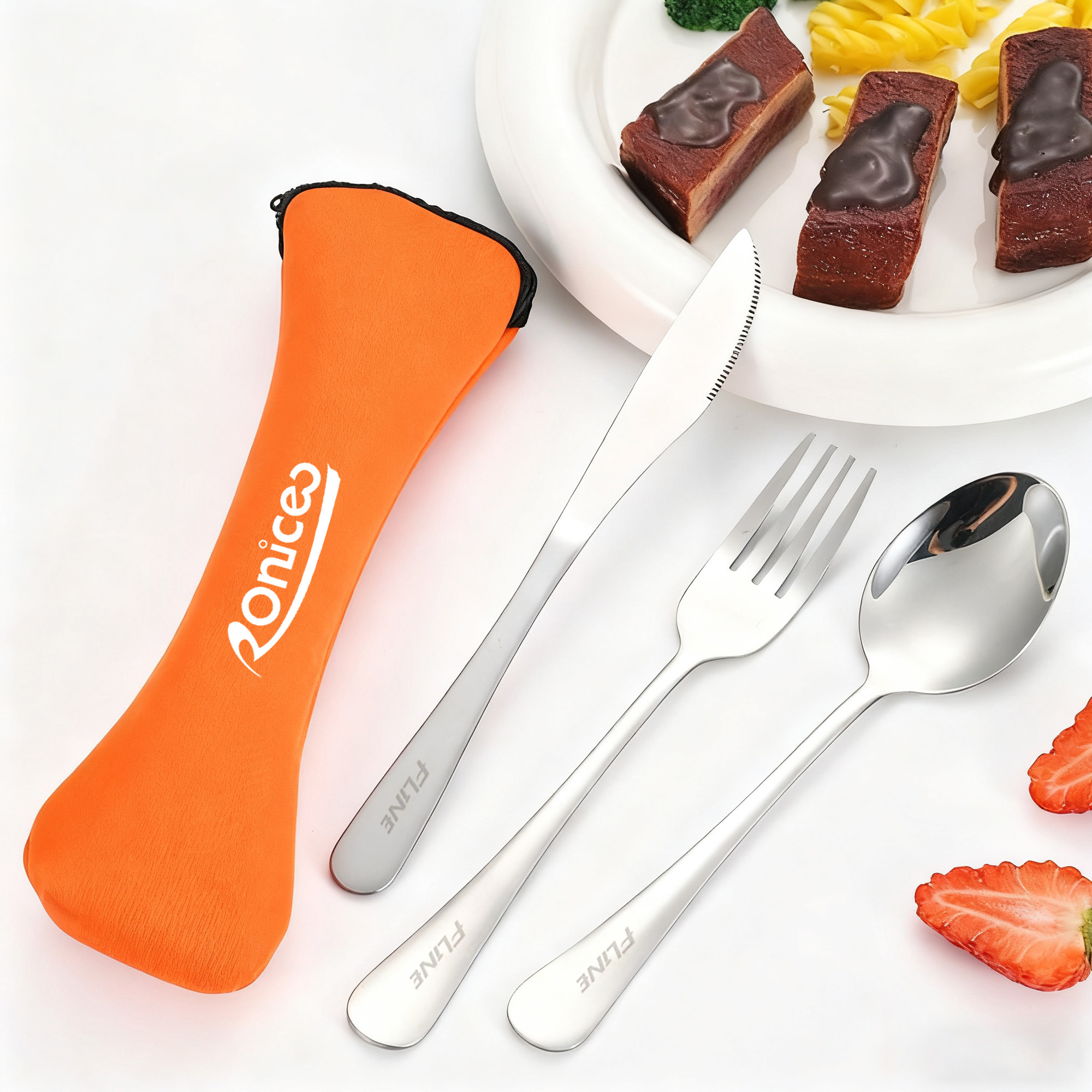 3 piece Stainless Steel Travel Utensils Set - Image 19