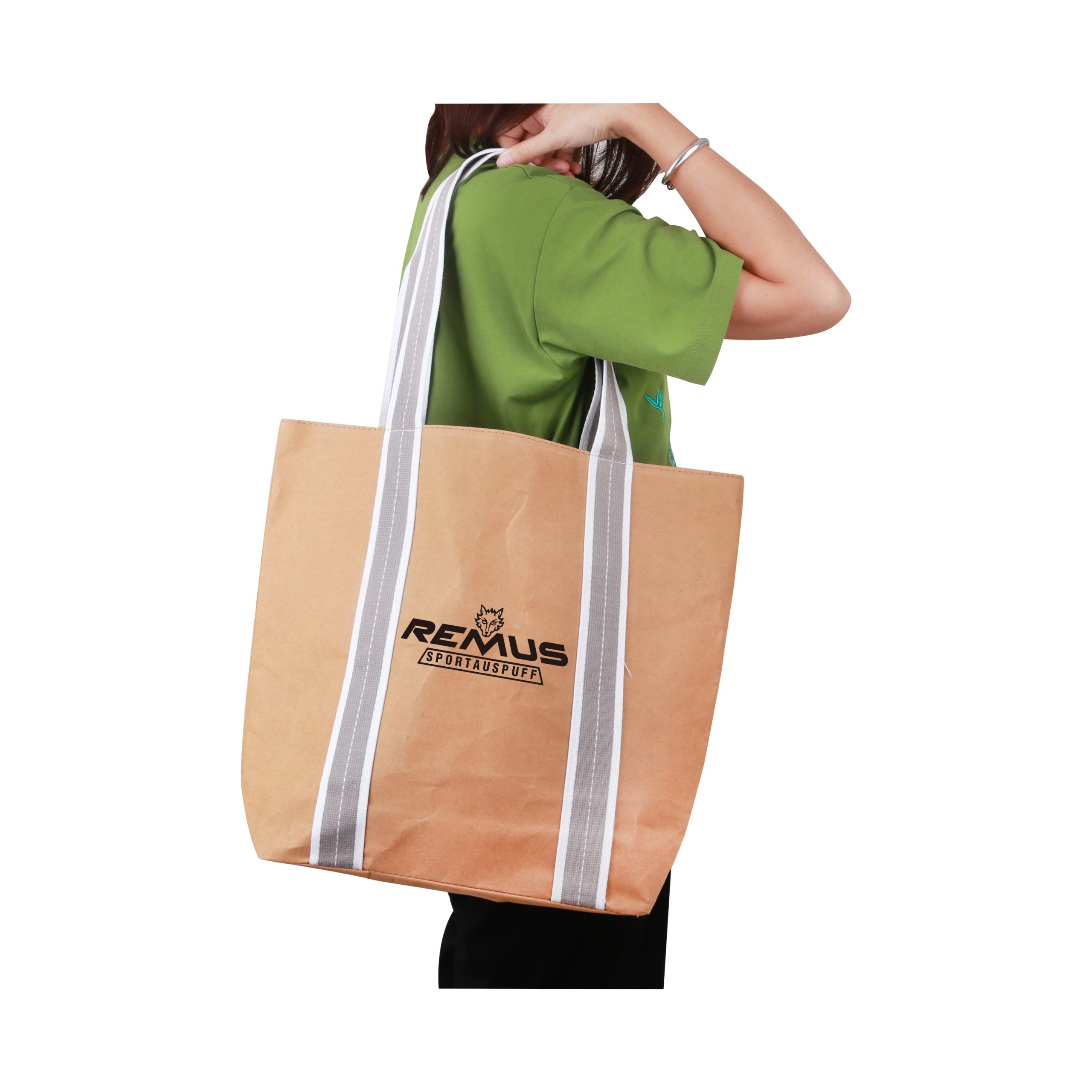 Small Washable Kraft Paper Bag with Cotton Handle(390x330x105mm) - Image 5