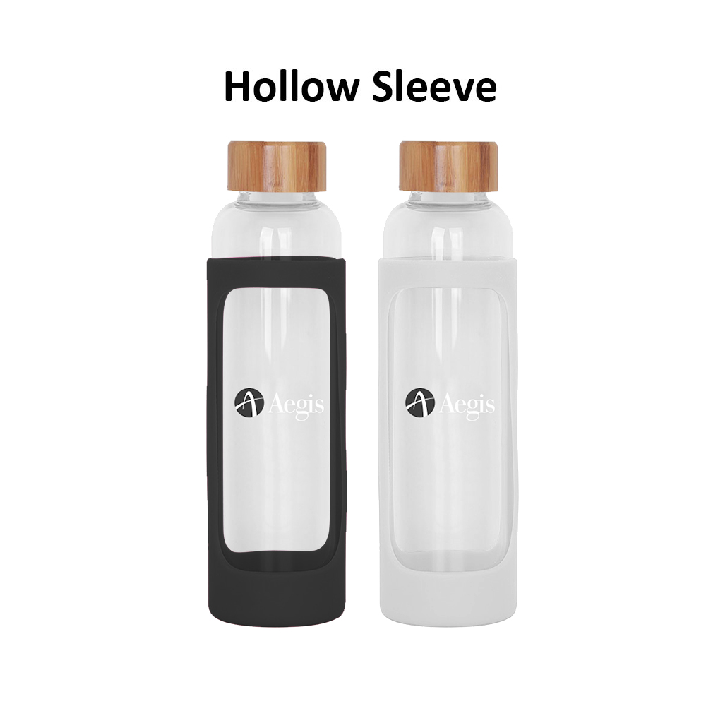 550ml Glass Drink Bottle with Bamboo Lid - Image 4