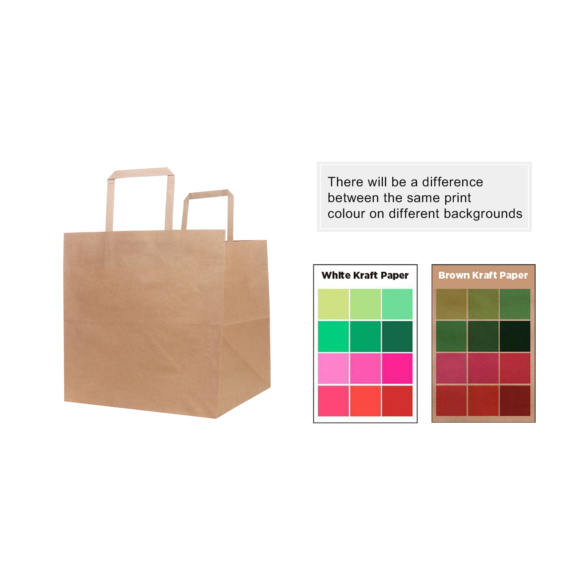 Flat Handle Kraft Paper Bag(250x250x250mm) - Image 4