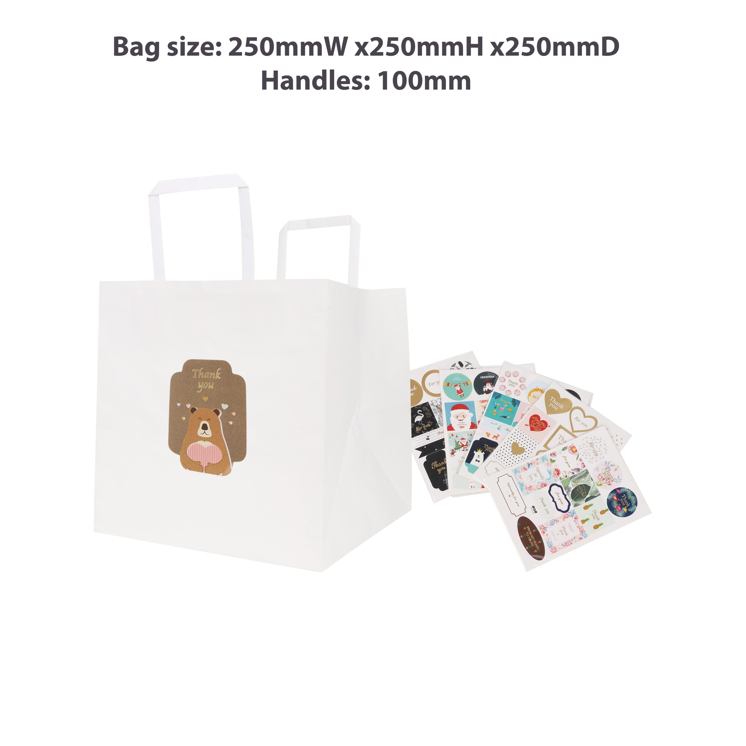 Flat Handle Kraft Paper Bag(250x250x250mm) - Image 5