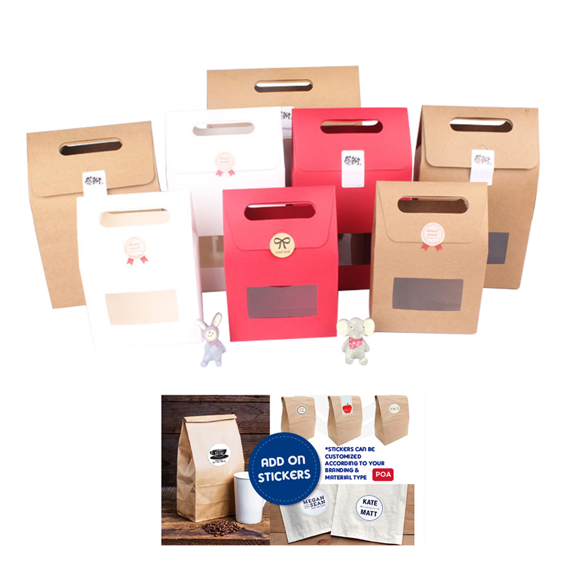 Die cut Handle Bag with Window(135x200x75mm ) - Image 3