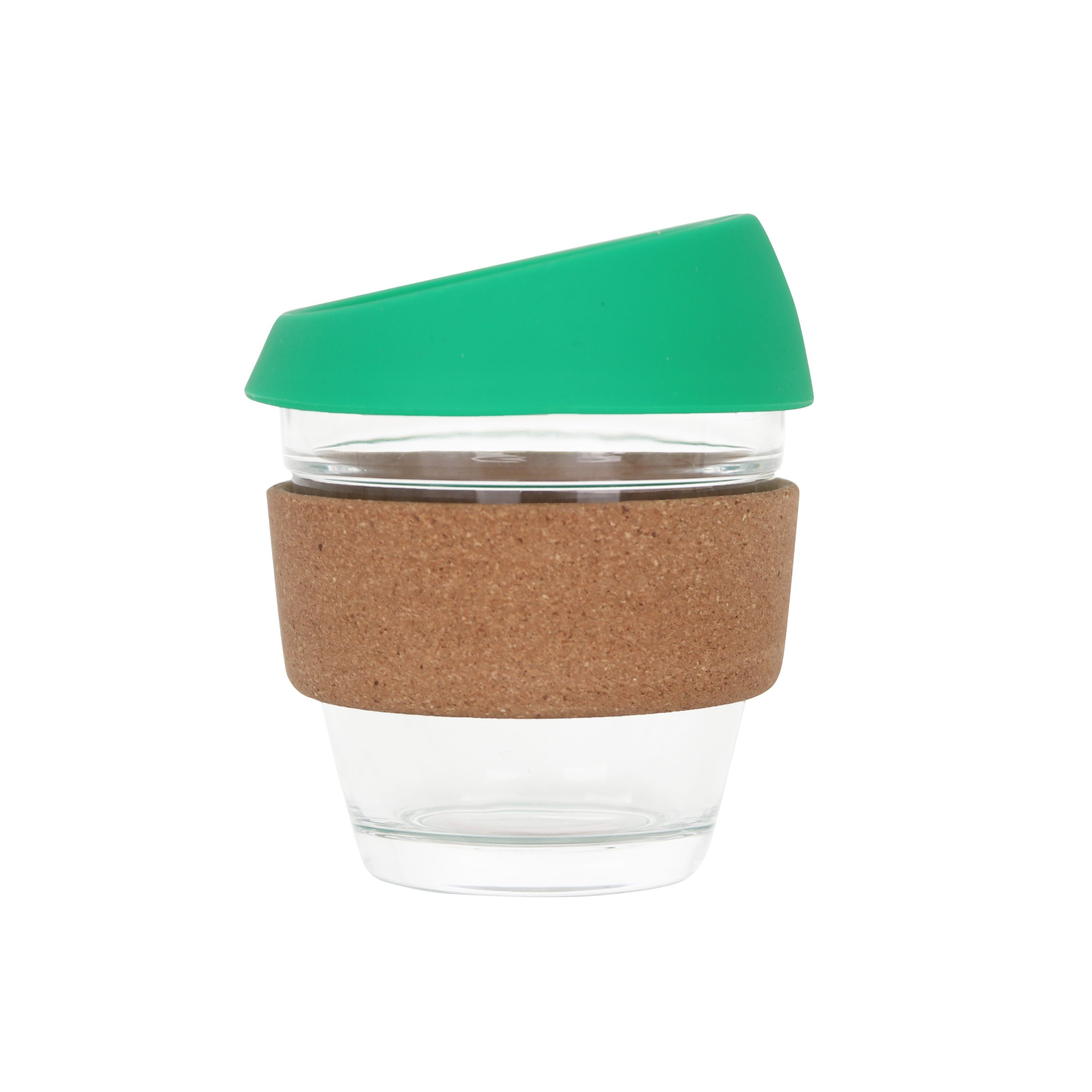 8 OZ Reusable Glass Coffee Cup with Cork Band - Image 4