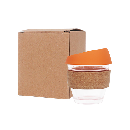 8 OZ Reusable Glass Coffee Cup with Cork Band - Image 12