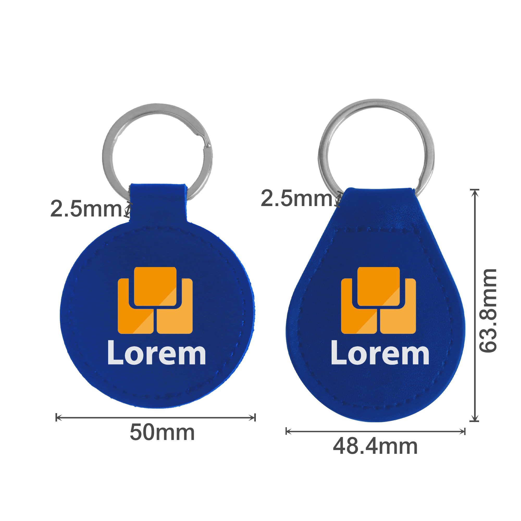 Classic PU Leather Keyring - Image 2