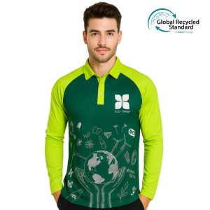 Unisex Adults RPET Micro Mesh Sublimated Raglan Long Sleeves POLO