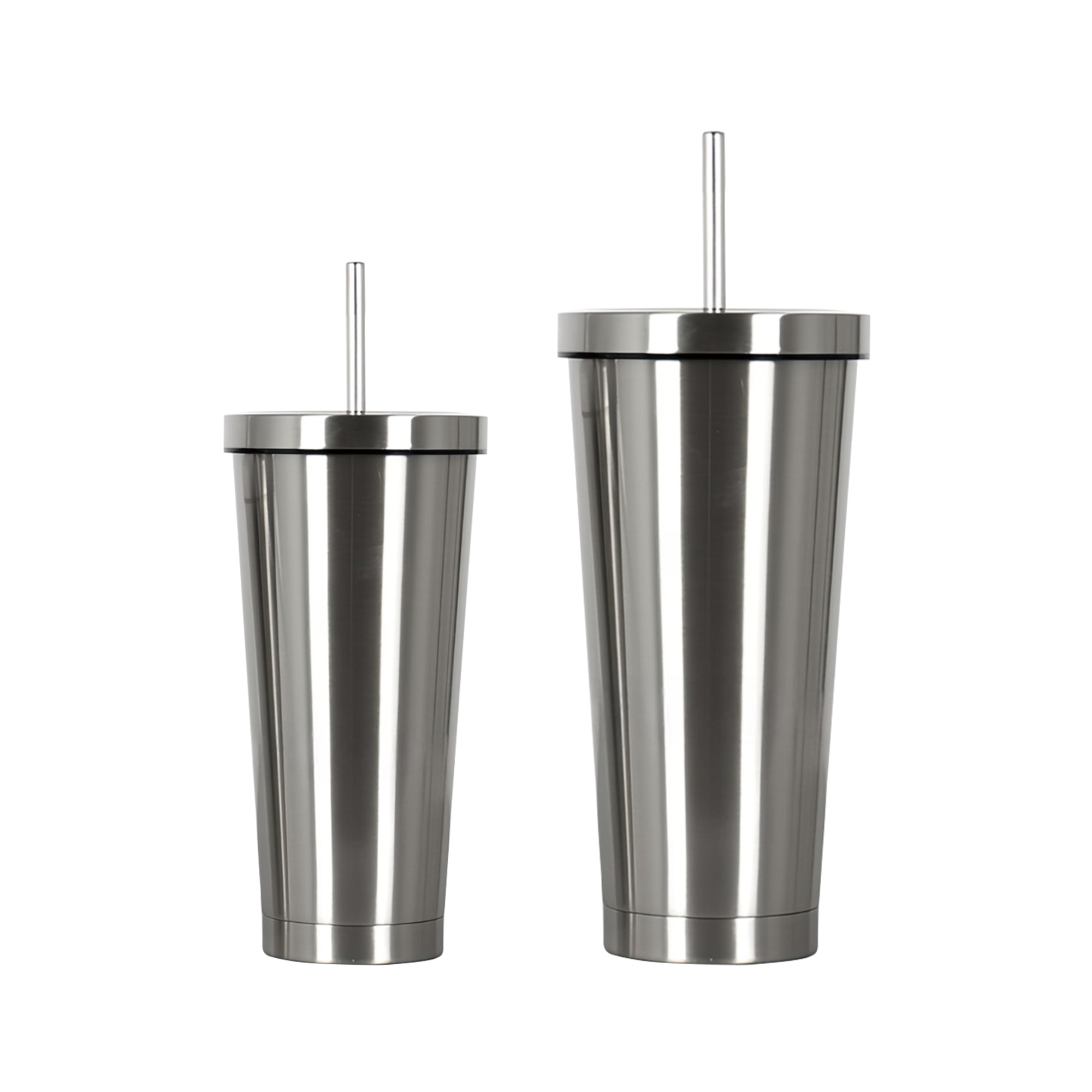 480ML/650ML Double Wall Stainless Steel Tumbler with Straw - Image 2