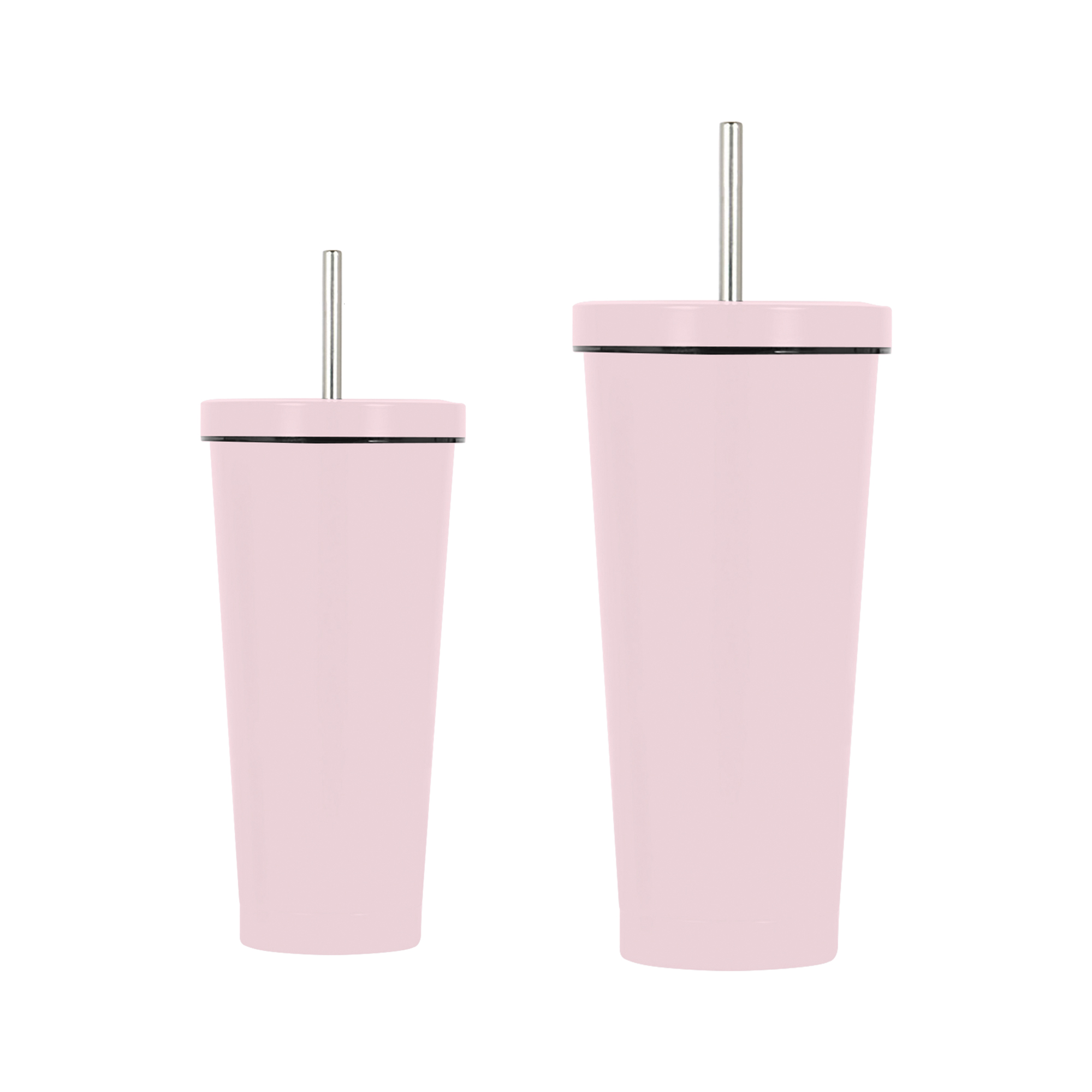 480ML/650ML Double Wall Stainless Steel Tumbler with Straw - Image 6