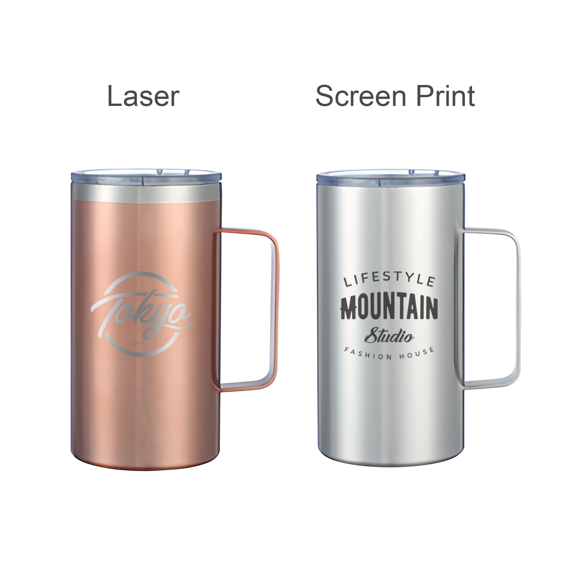 625ML Double Wall Stainless Steel Mug with Handle - Image 14