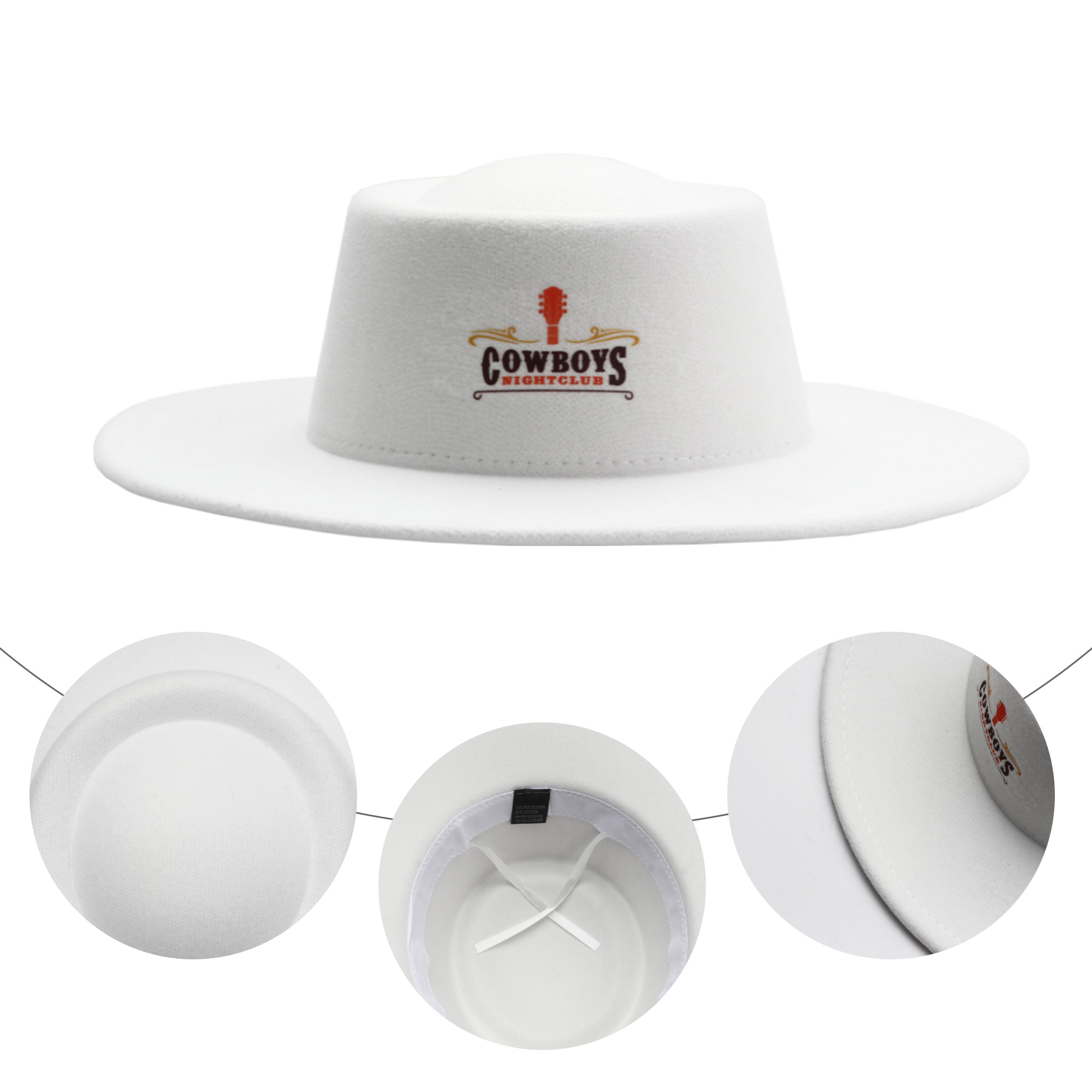 Flat Top Felt Fedora Hat - Image 10