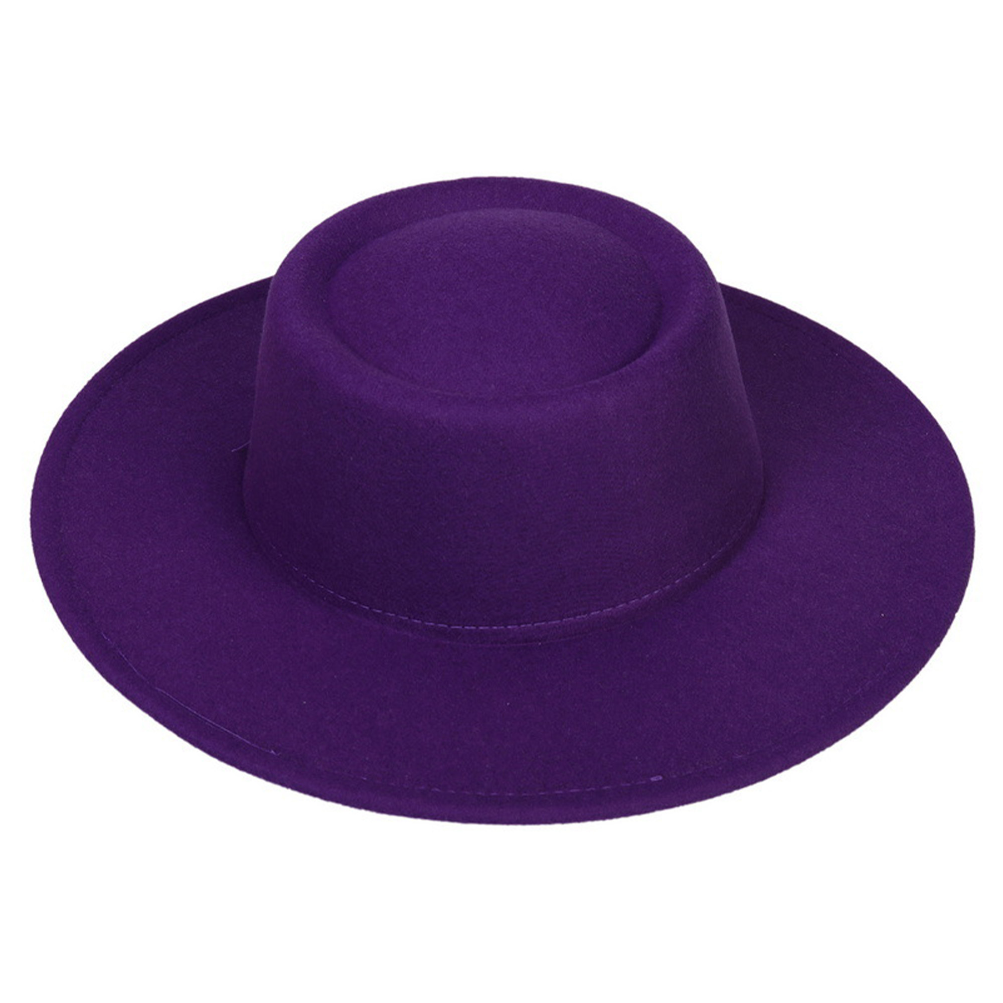 Flat Top Felt Fedora Hat - Image 7