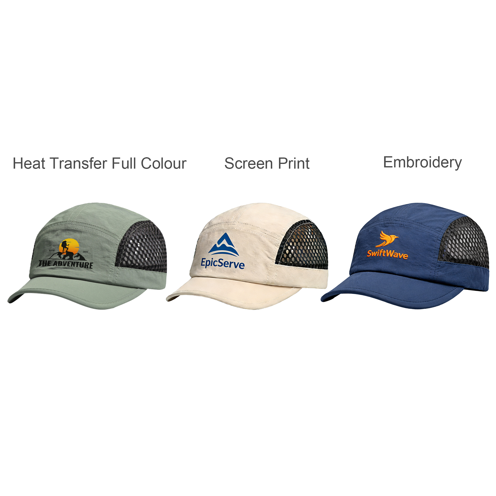 5 Panel Short Brimmed Mesh Running Cap - Image 10