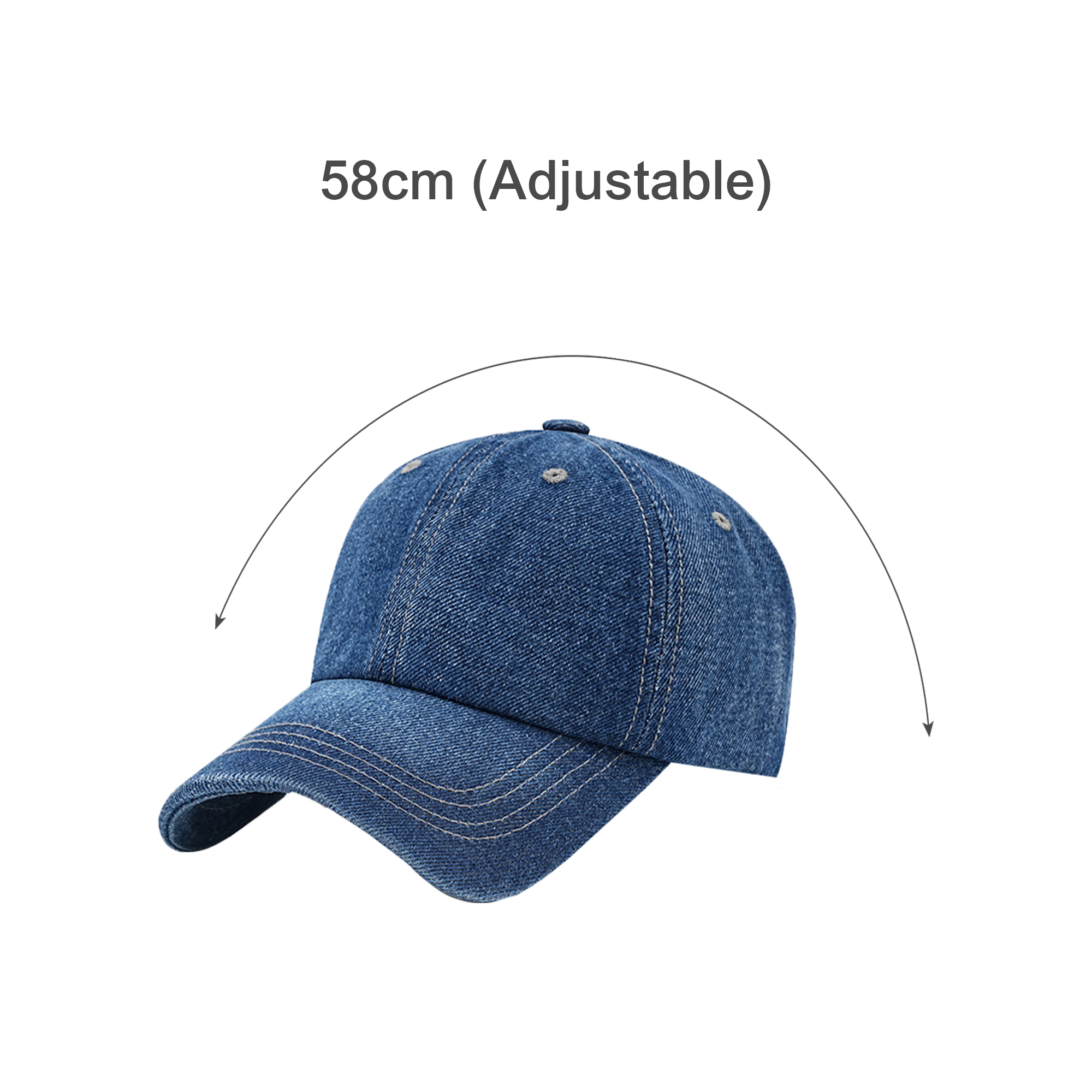 6 Panel Denim Baseball Cap - Image 5