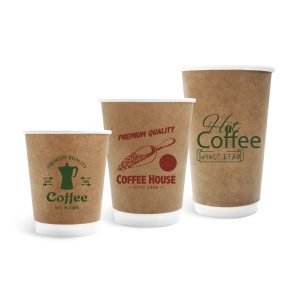PLA Double Wall Compostable Kraft Paper Cups