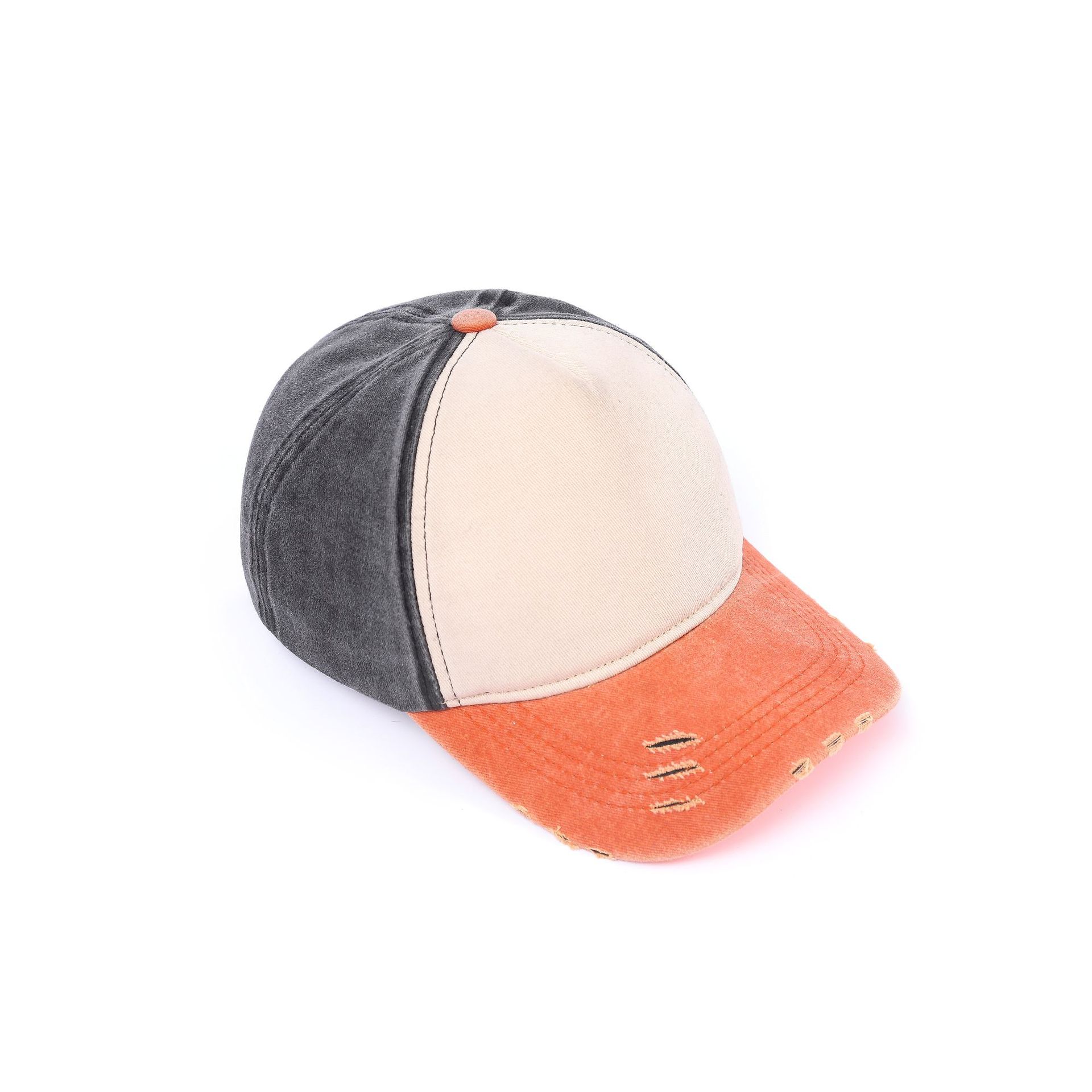5 Panel Distressed Cotton Baseball Cap - Image 2