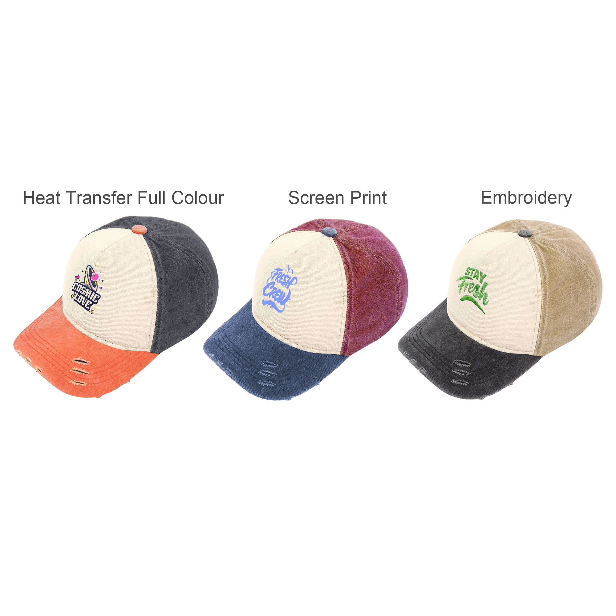 5 Panel Distressed Cotton Baseball Cap - Image 7